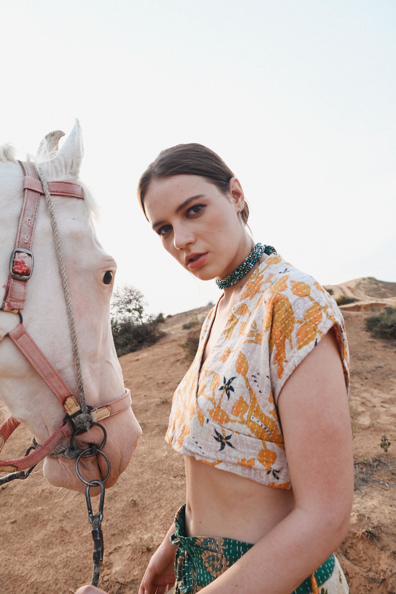 women kantha cropped top - Love Protect Sustain