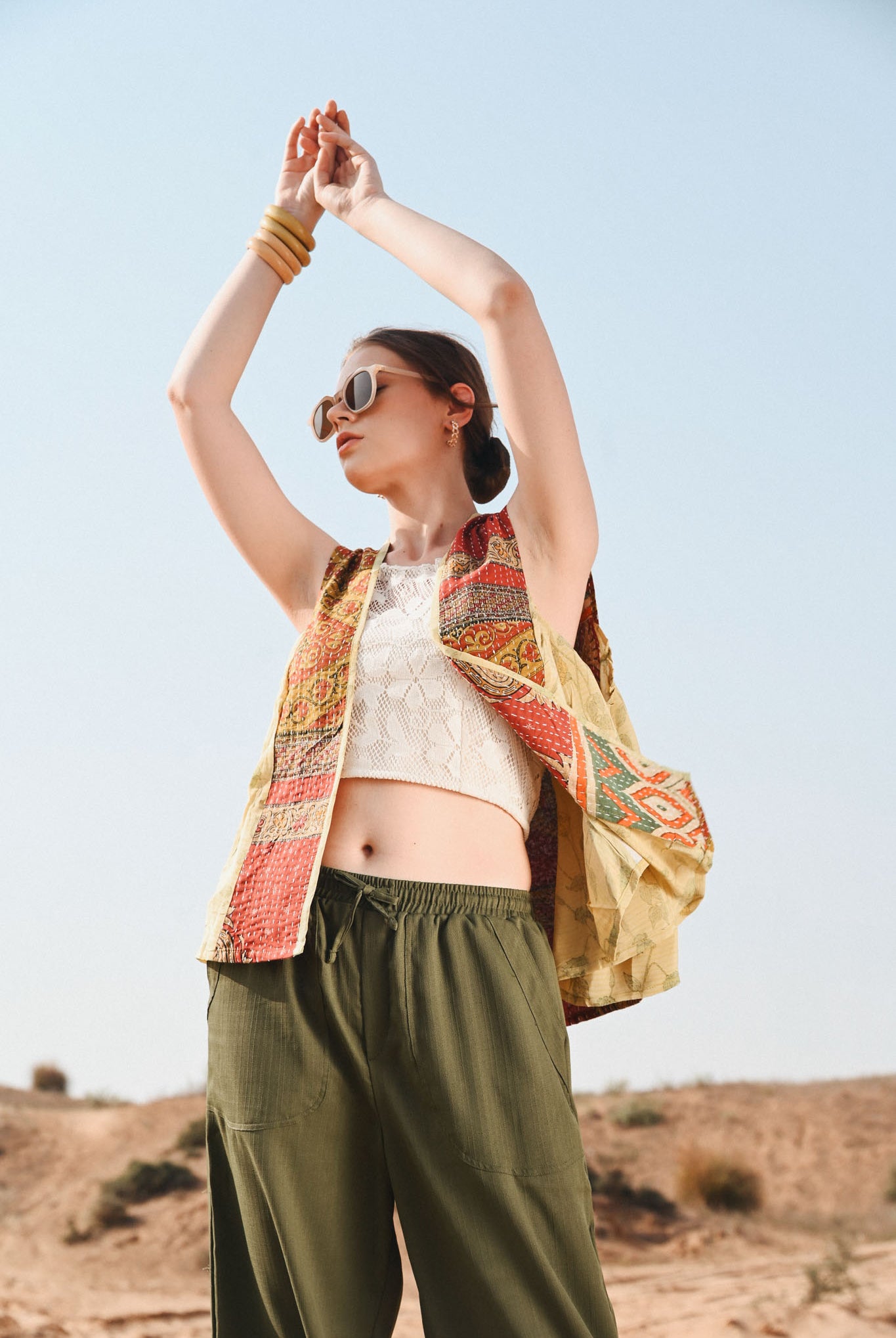 women kantha silk top - Love Protect Sustain