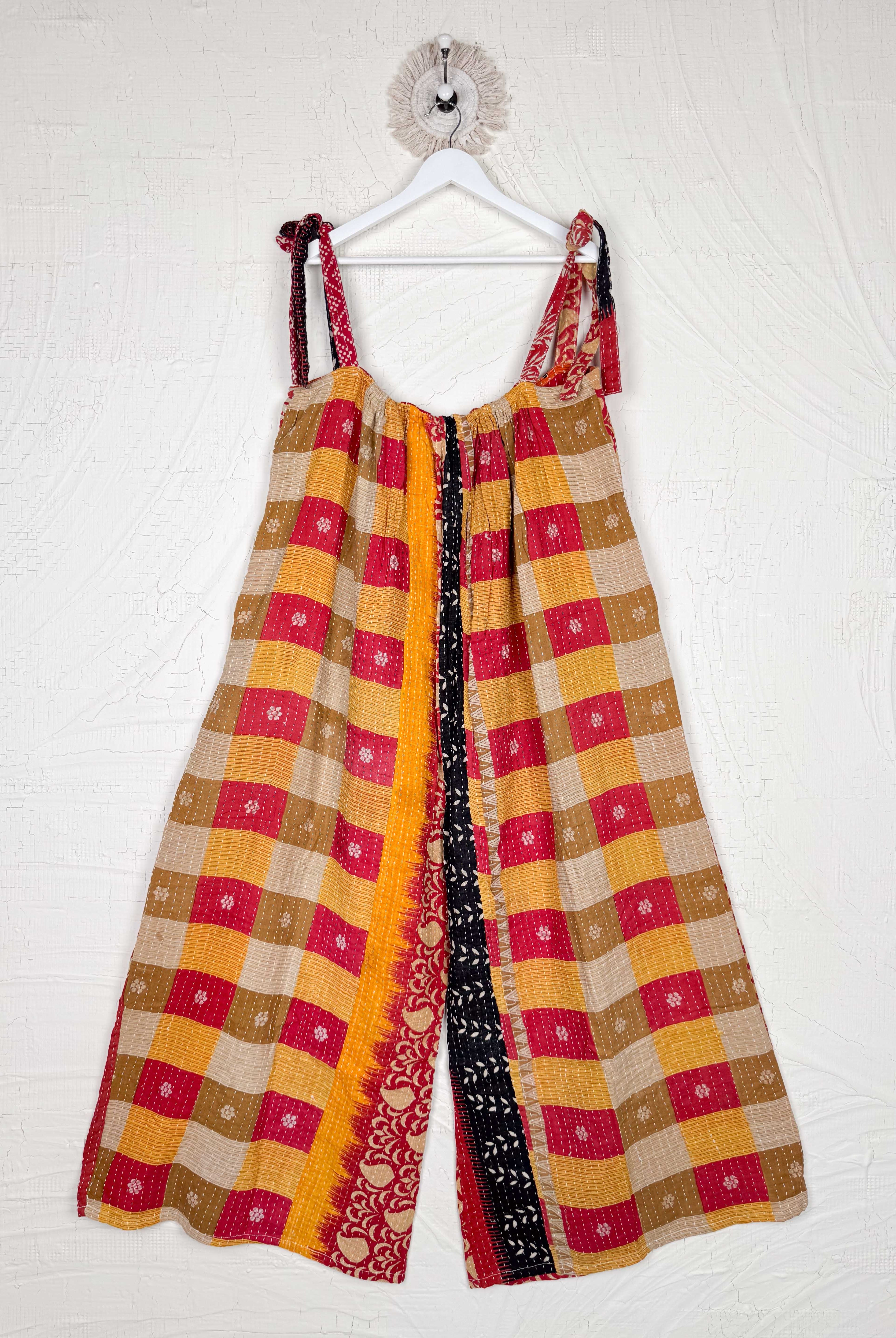 women kantha tie jumpsuit - Love Protect Sustain