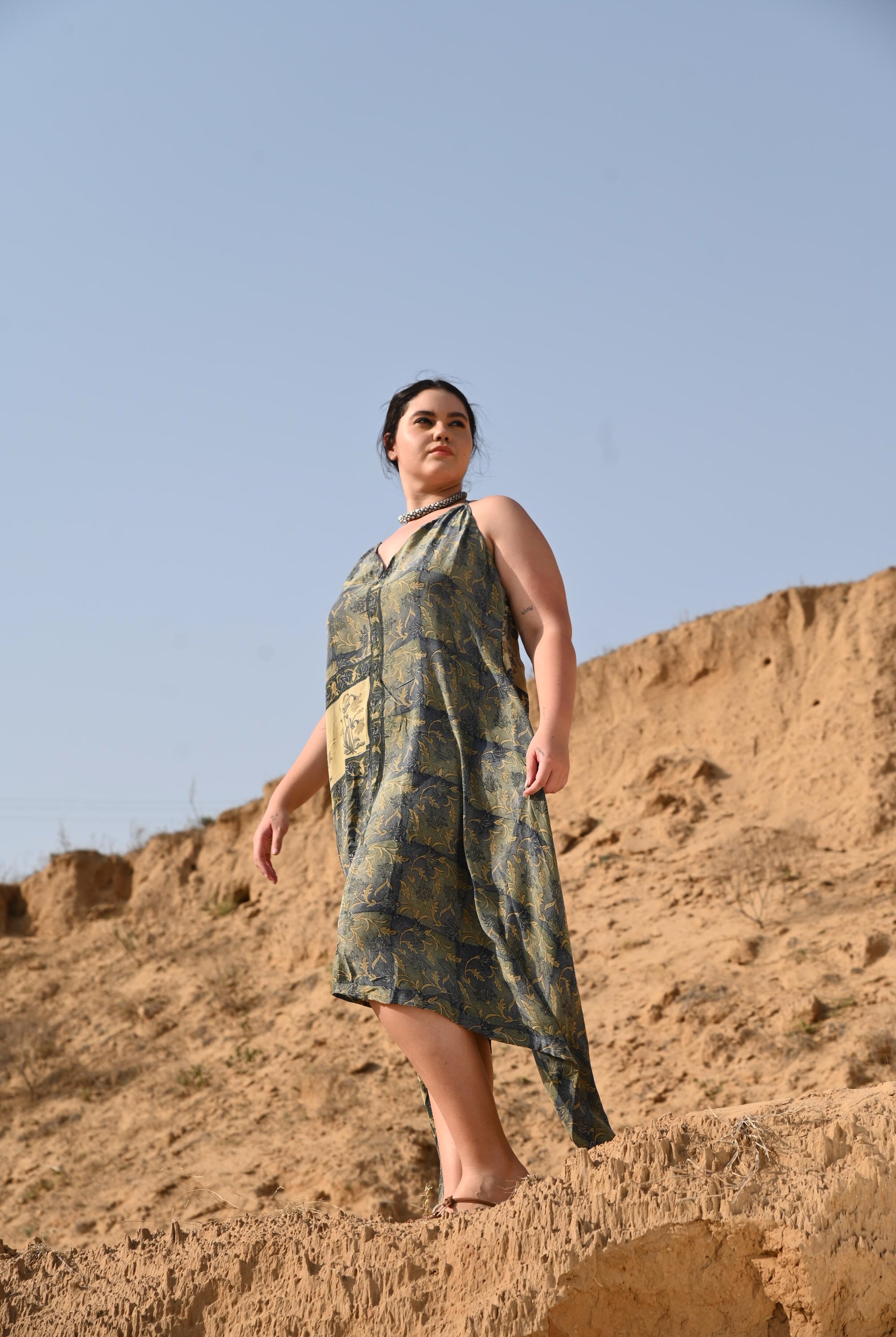 women unique silk dress - Love Protect Sustain