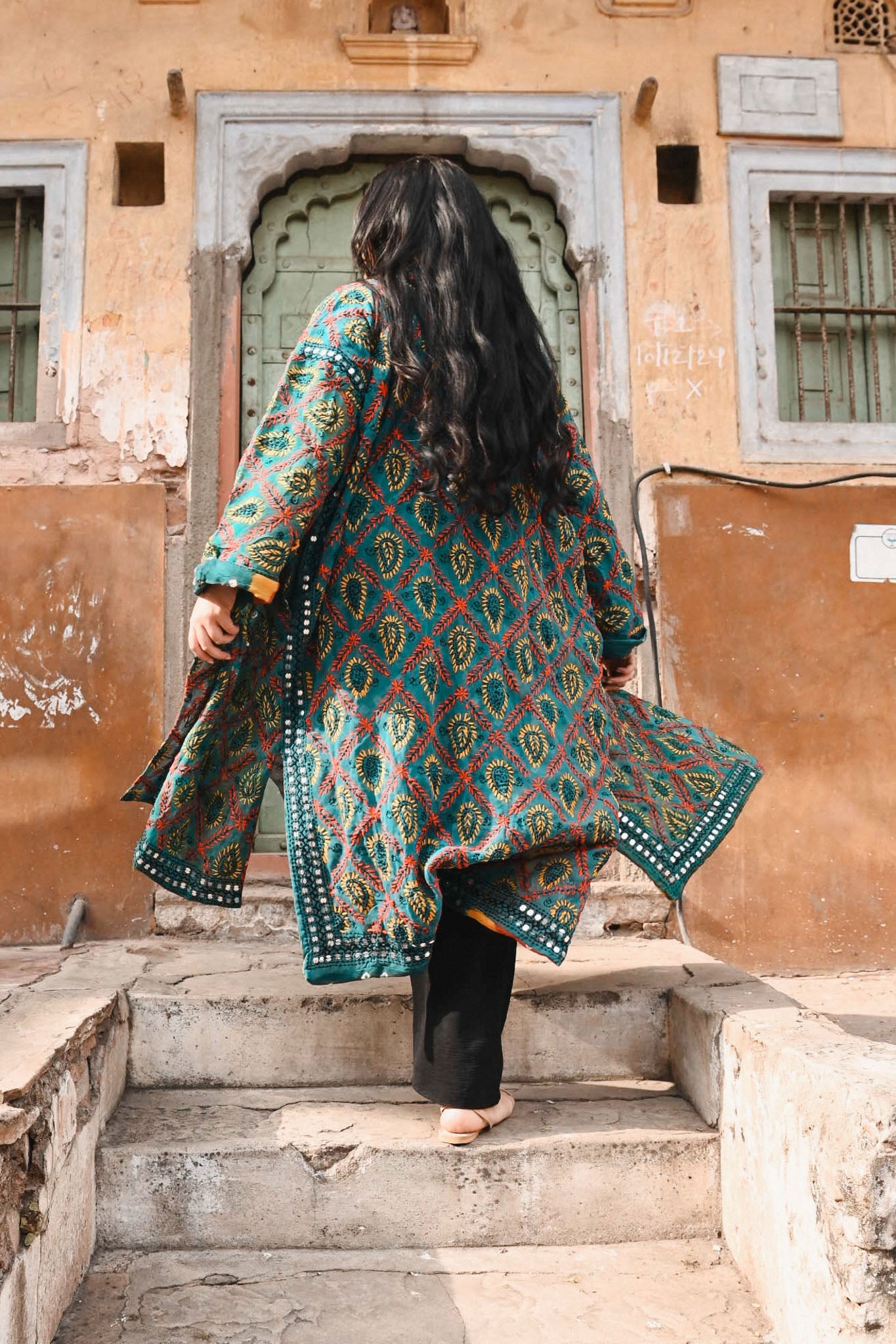 women vintage robe - Love Protect Sustain