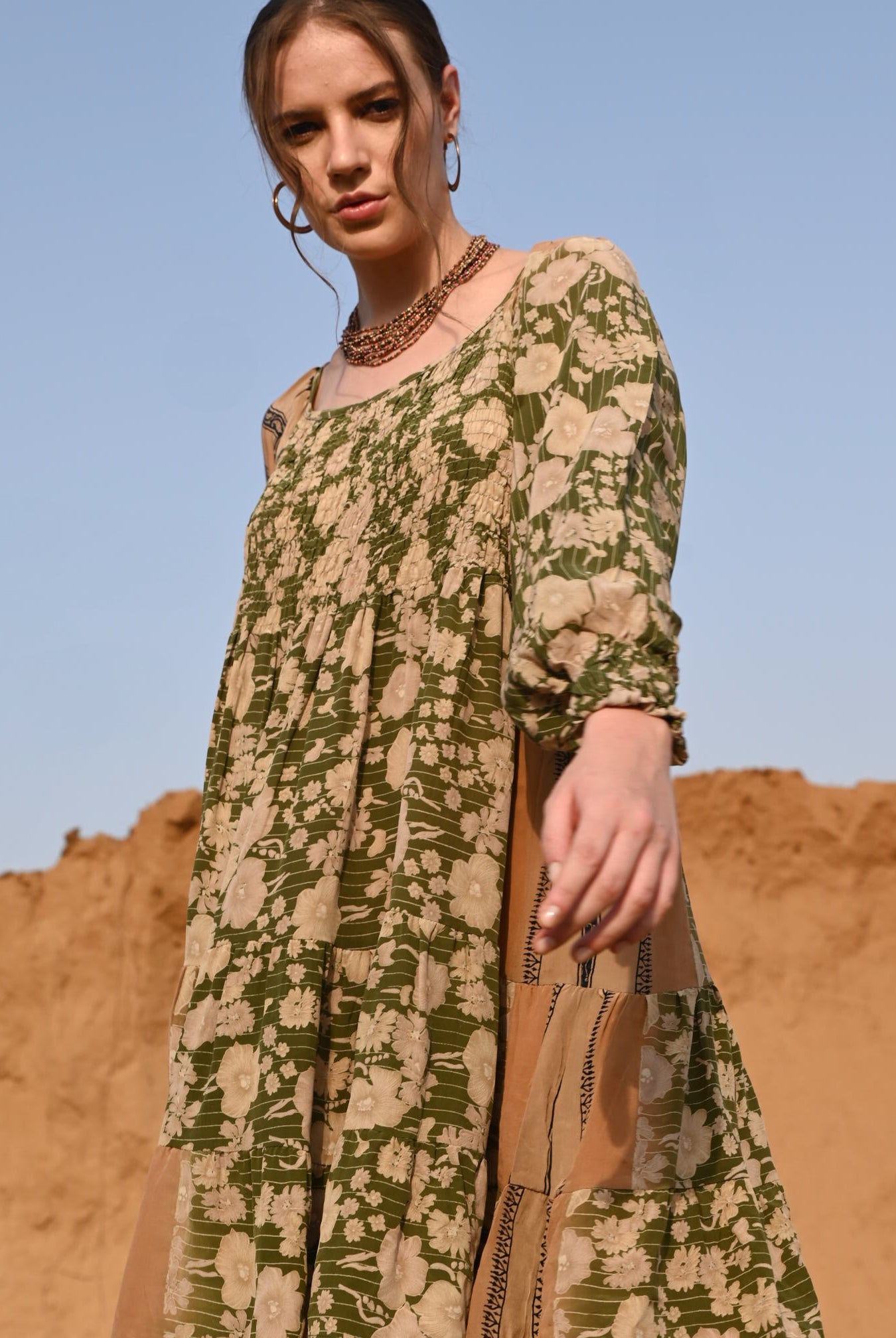 women vintage silk dress - Love Protect Sustain