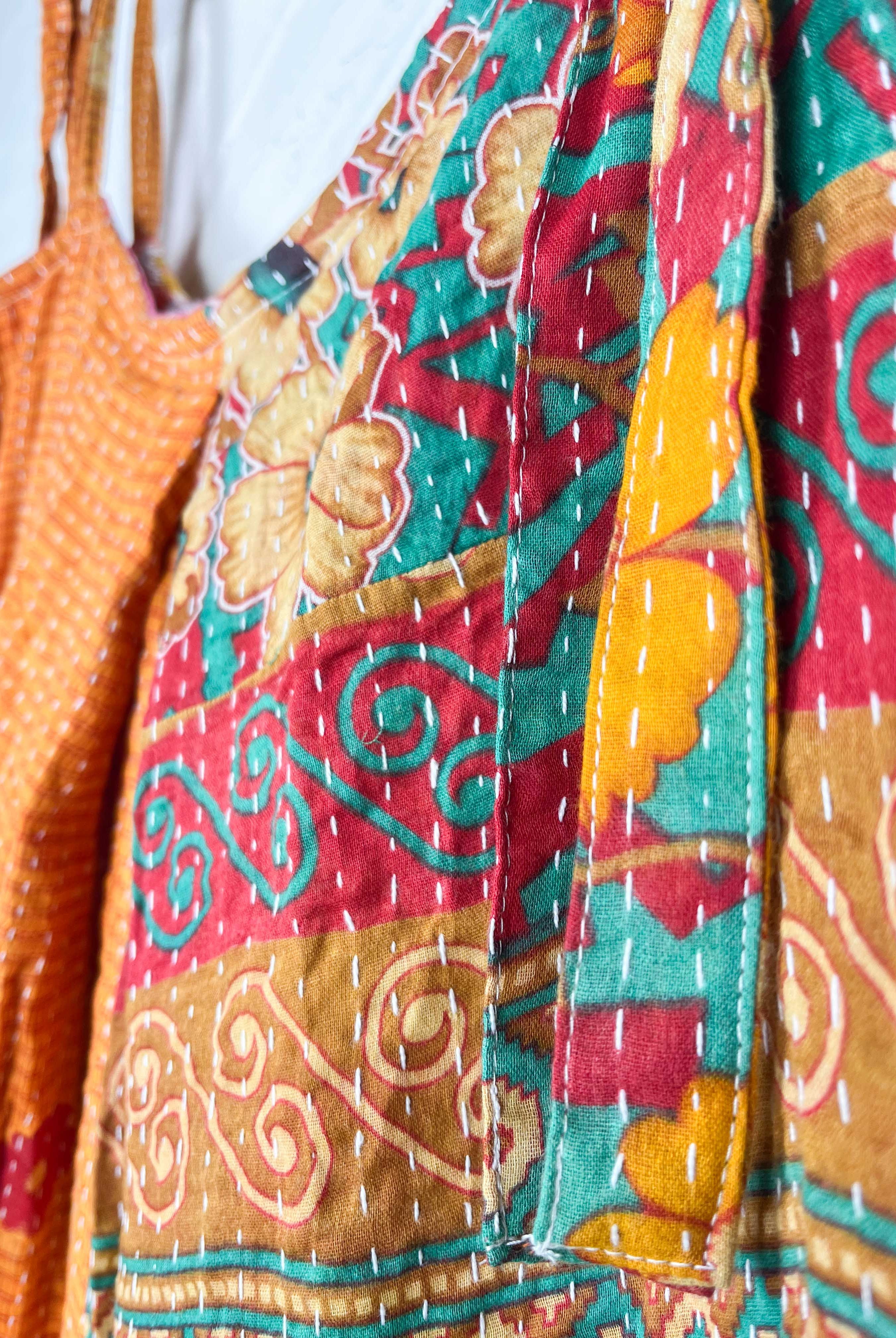 yellow kantha women jumpsuit - Love Protect Sustain