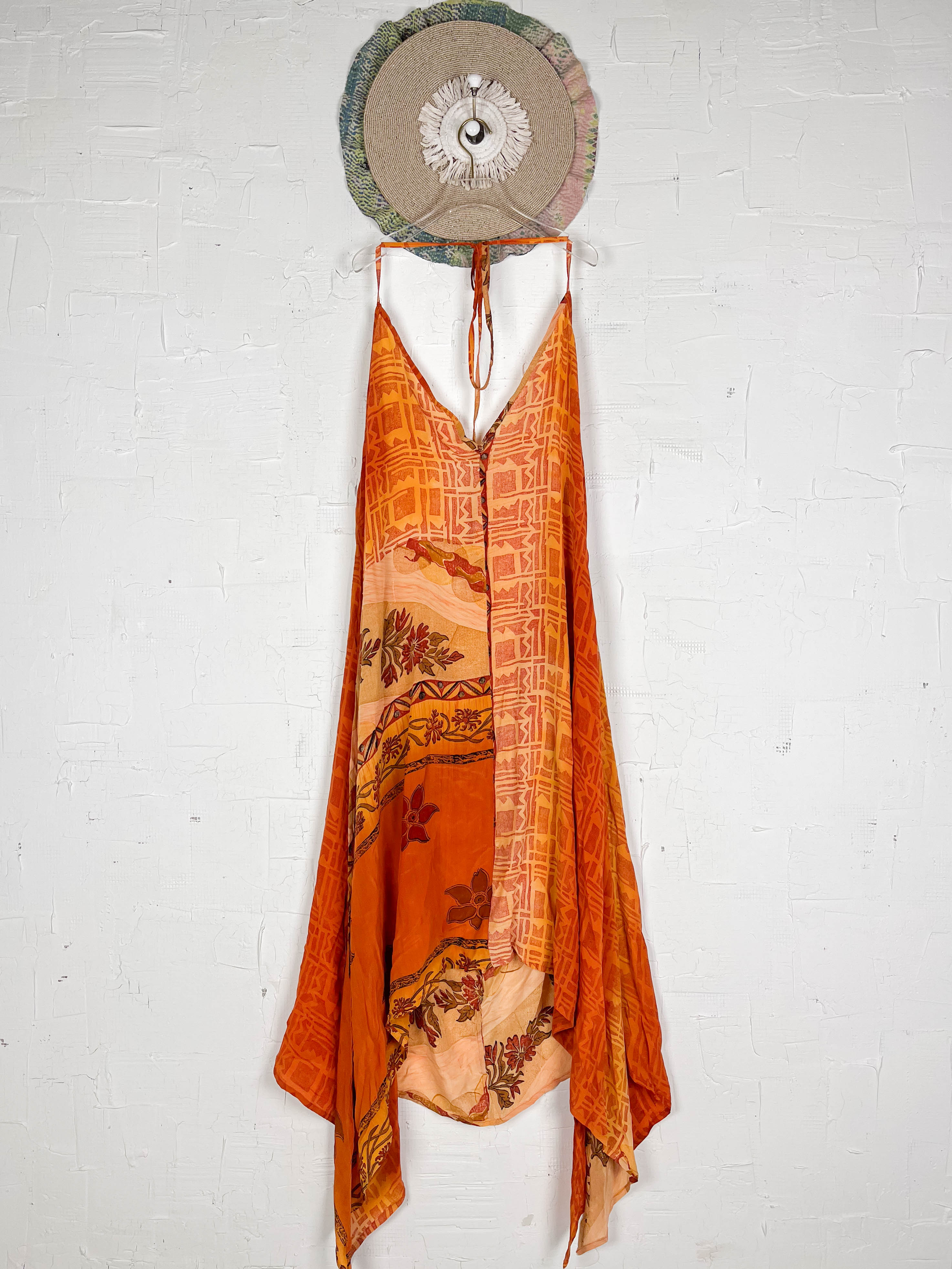 Abstract print silk dress - Love Protect Sustain