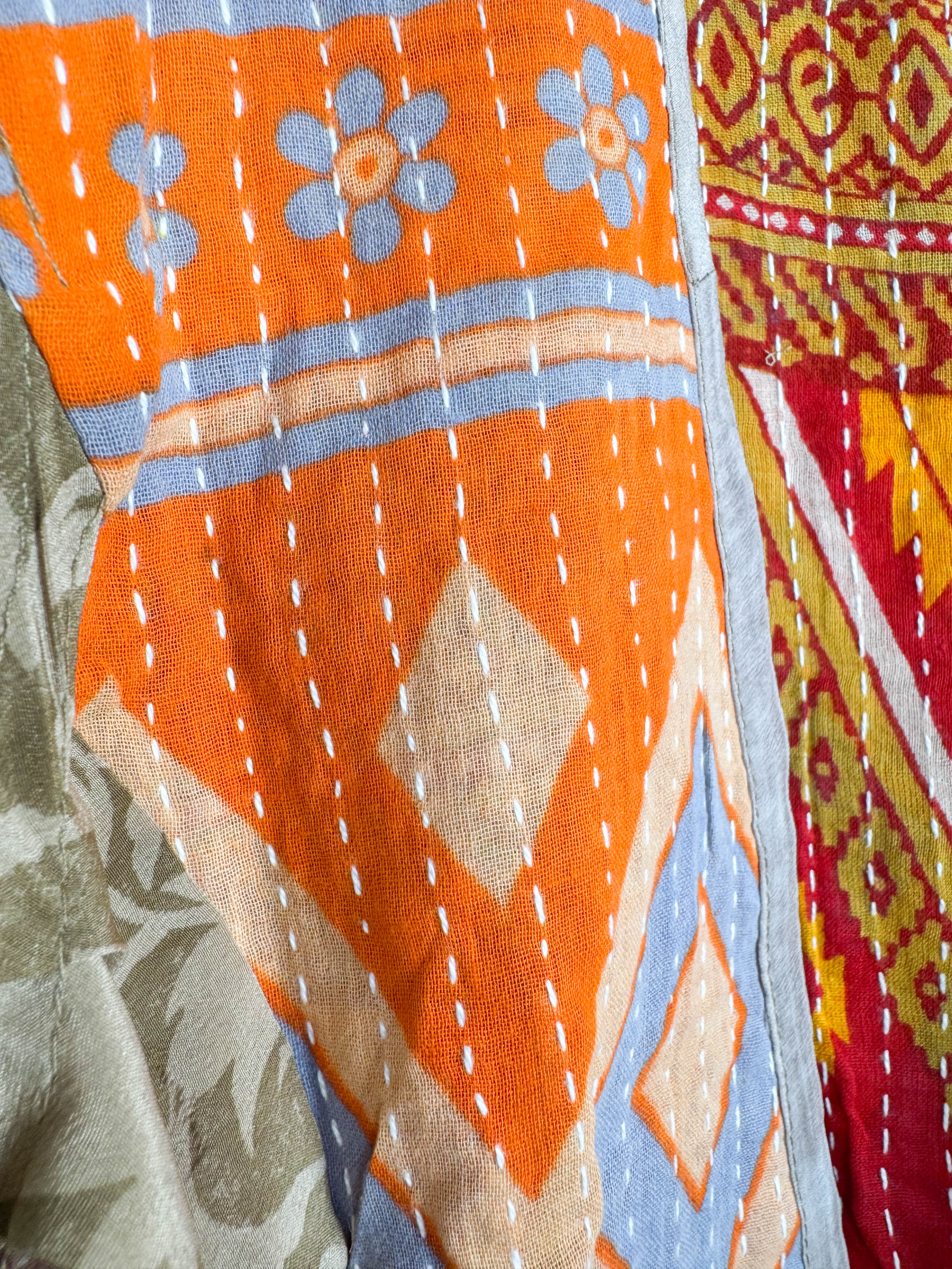 Abstract print silk vest - Love Protect Sustain