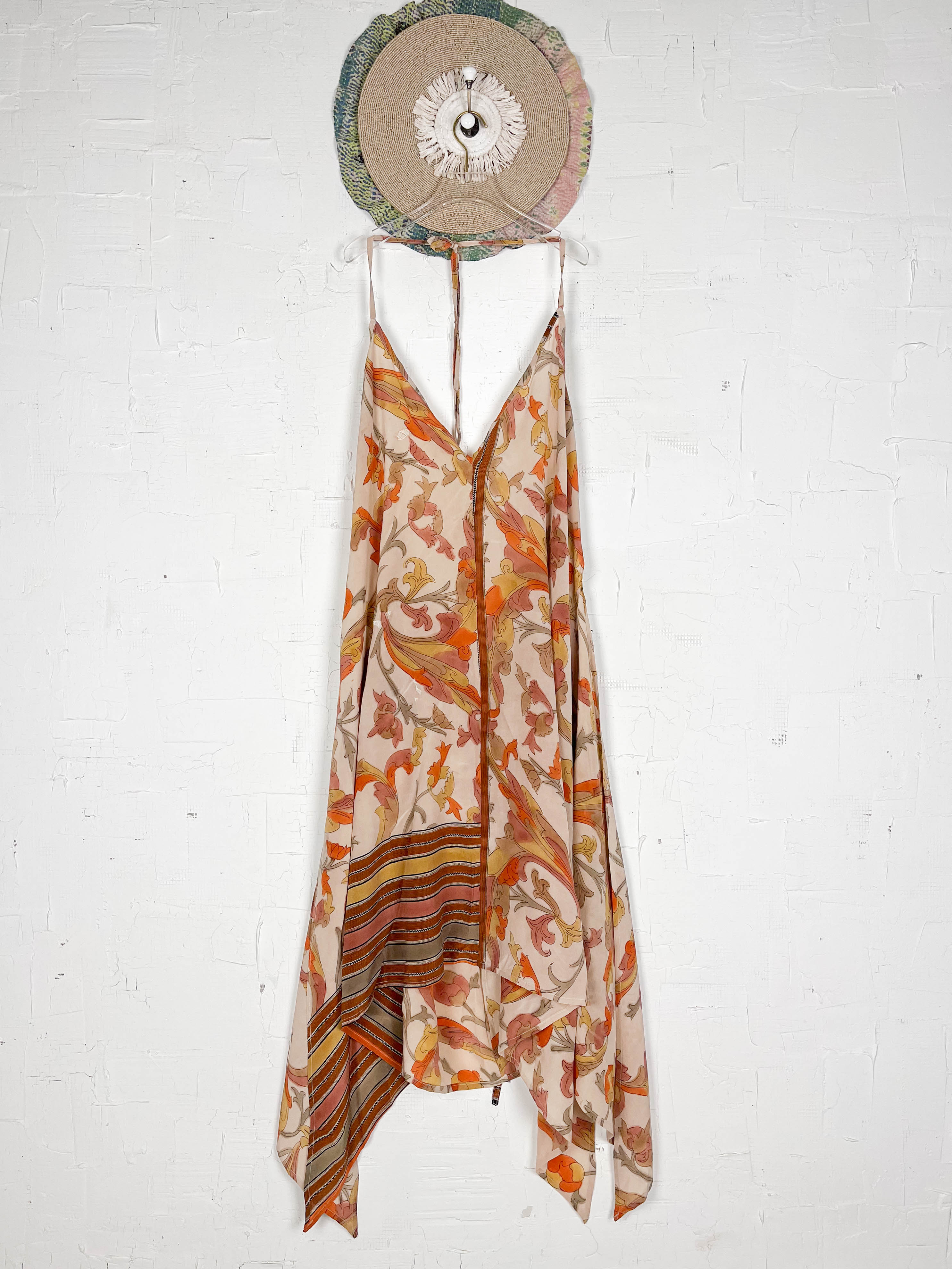 Asymmetrical hem silk dress - Love Protect Sustain