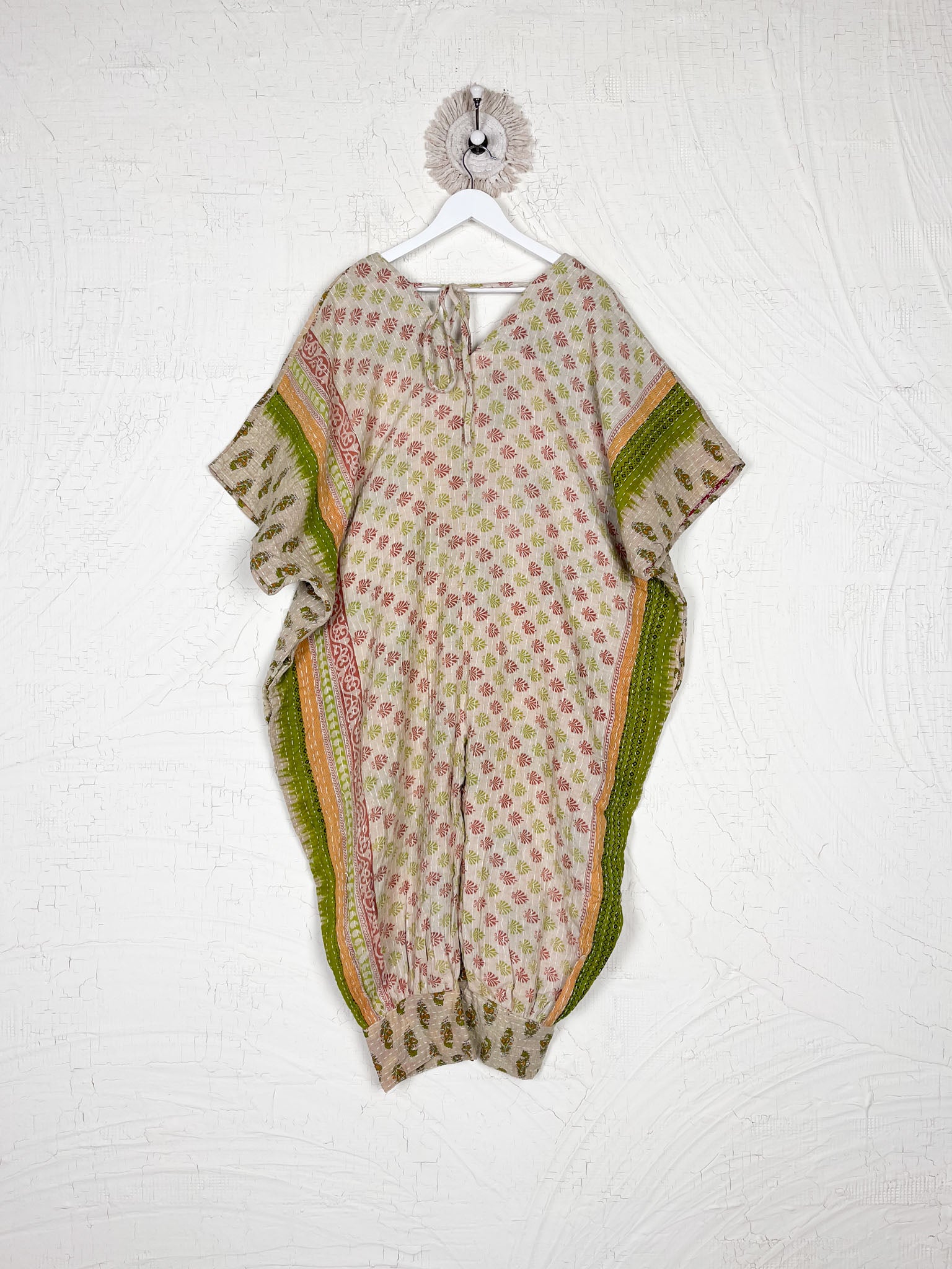 AuthenticIndian Kanthawork jumpsuit for women - Love Protect Sustain