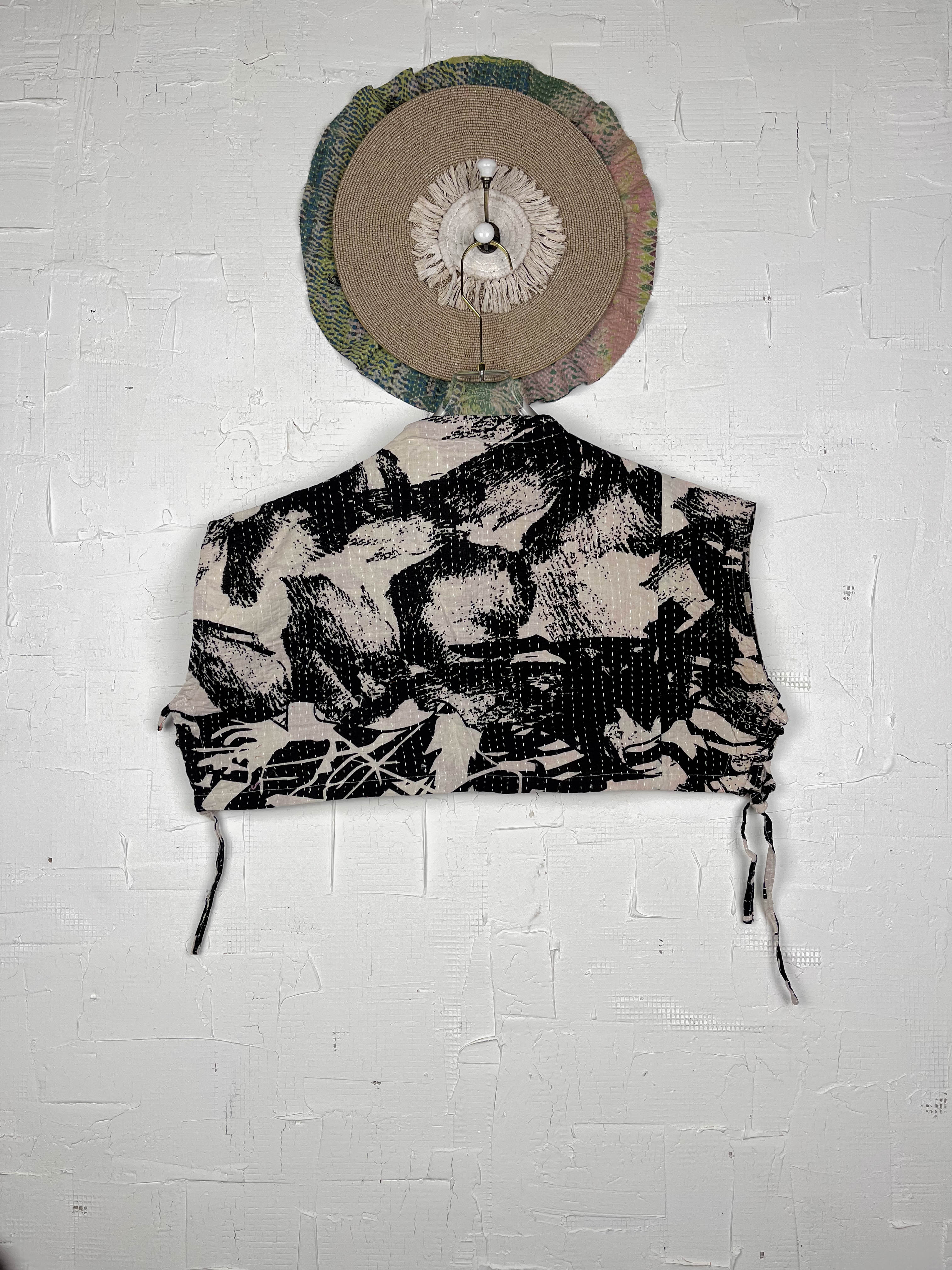 Black Kantha Top - Love Protect Sustain