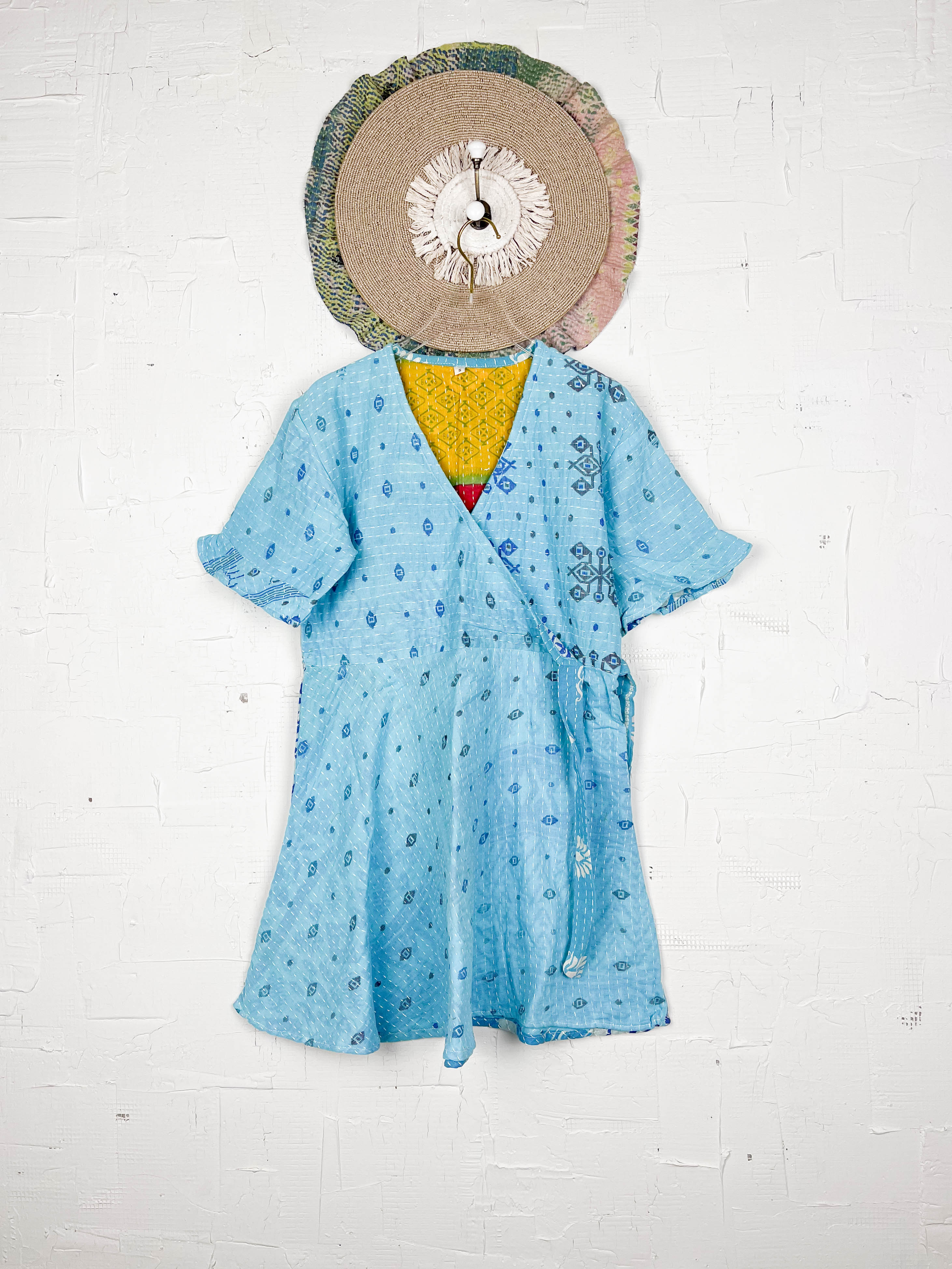 Blue Kantha Dress - Love Protect Sustain