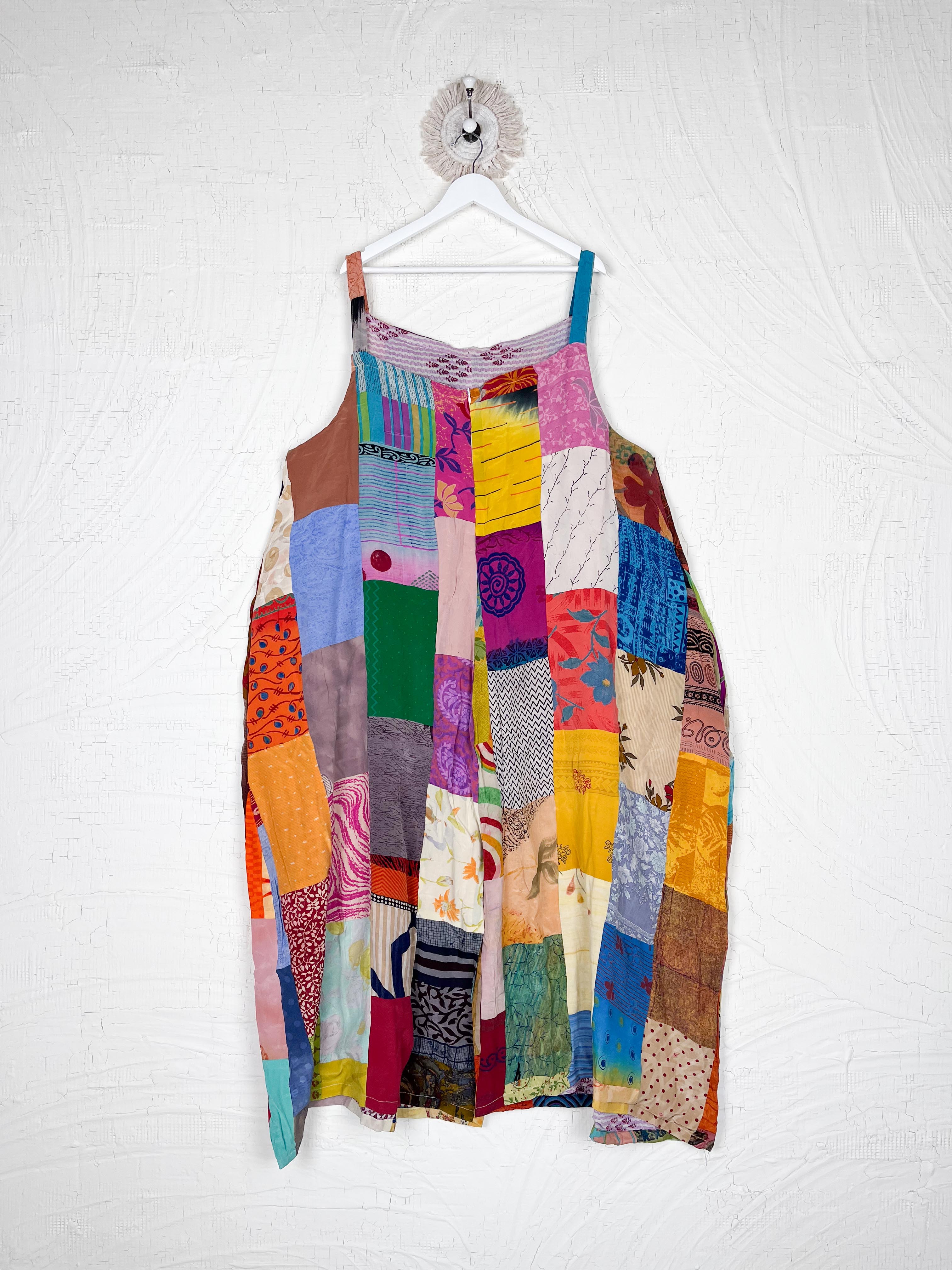 Bohemian Patchwork Silk Jumpsuit - Love Protect Sustain