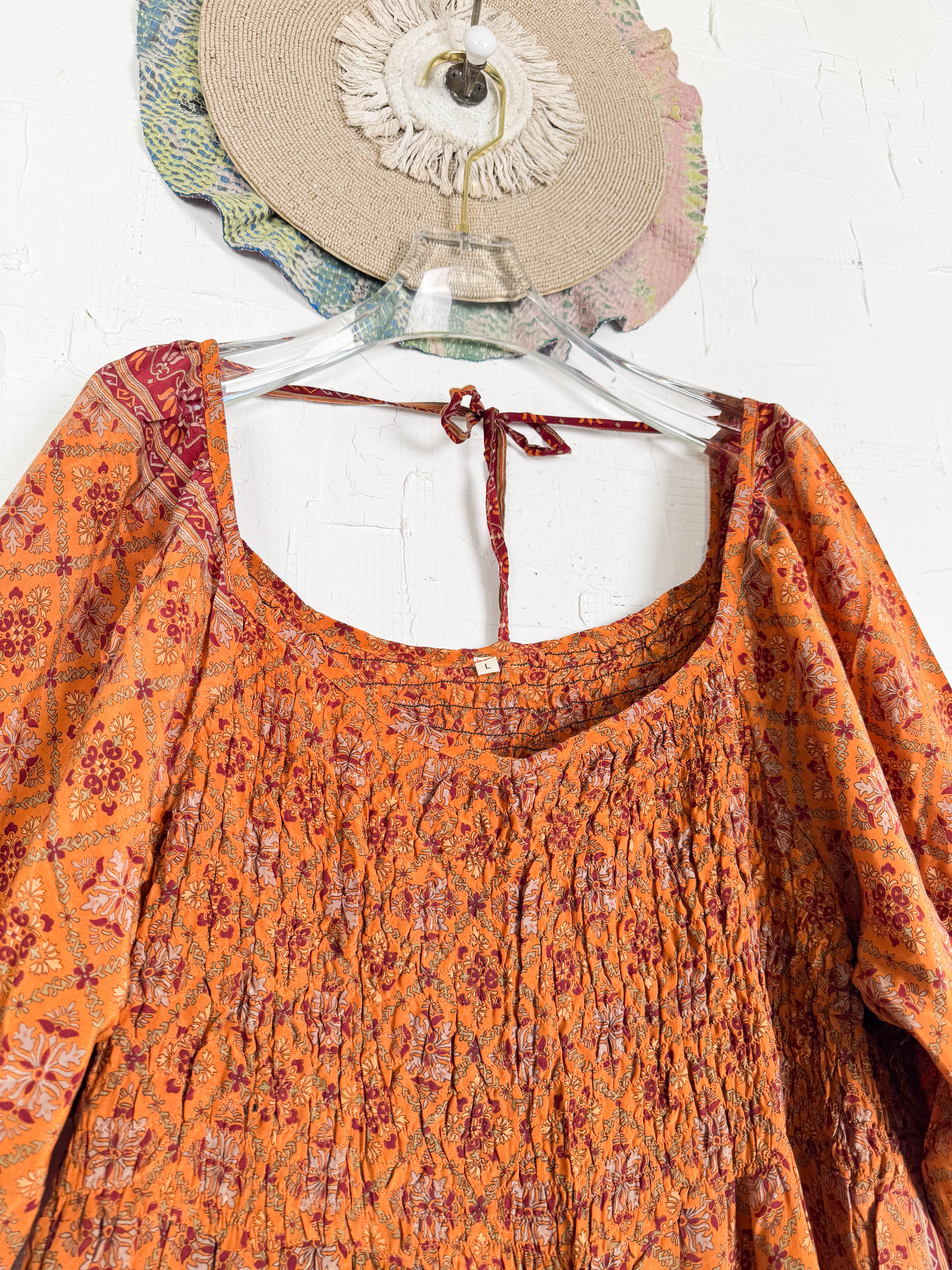 Bohemian silk dress - Love Protect Sustain