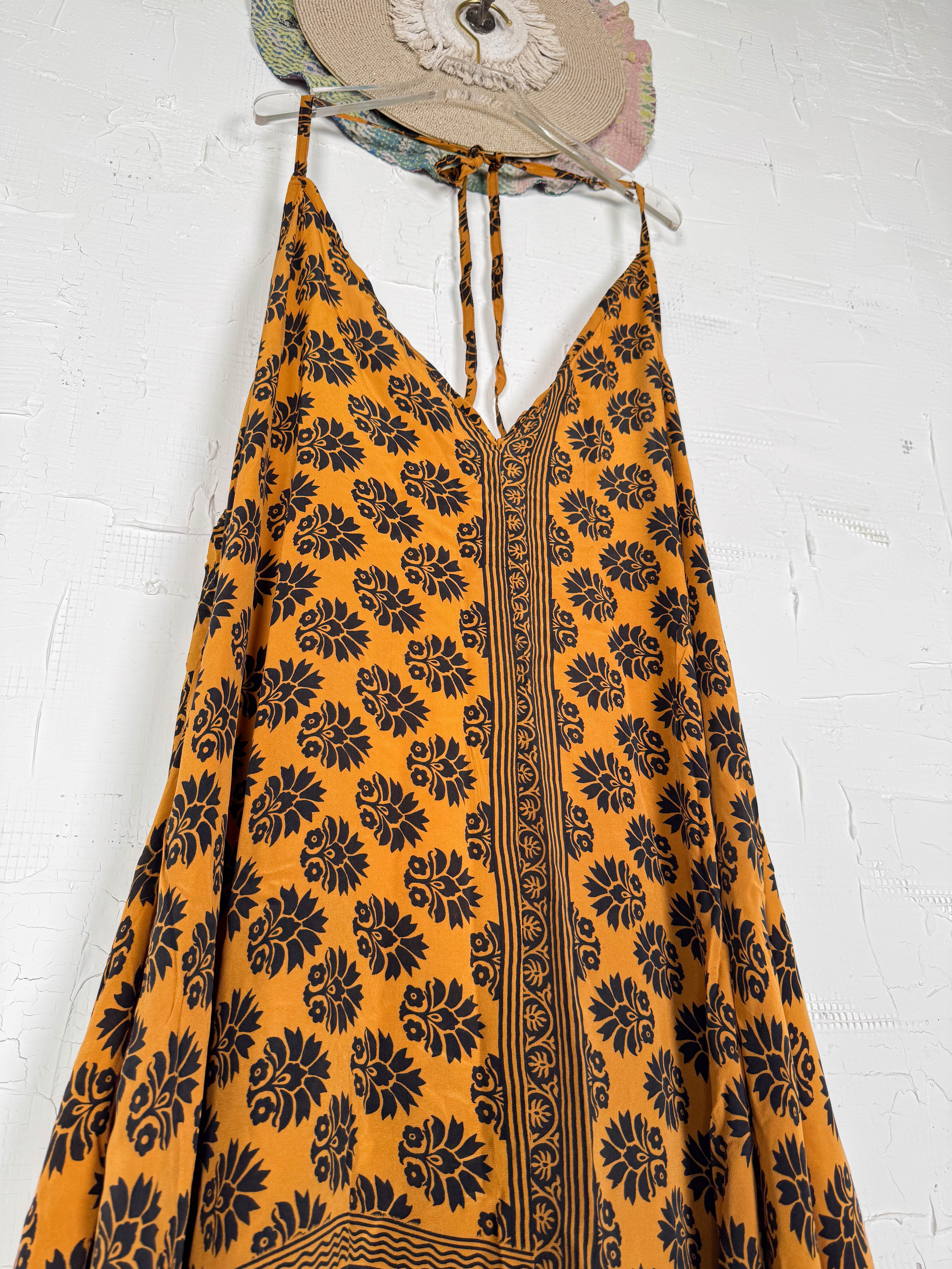 Bohemian silk dress - Love Protect Sustain