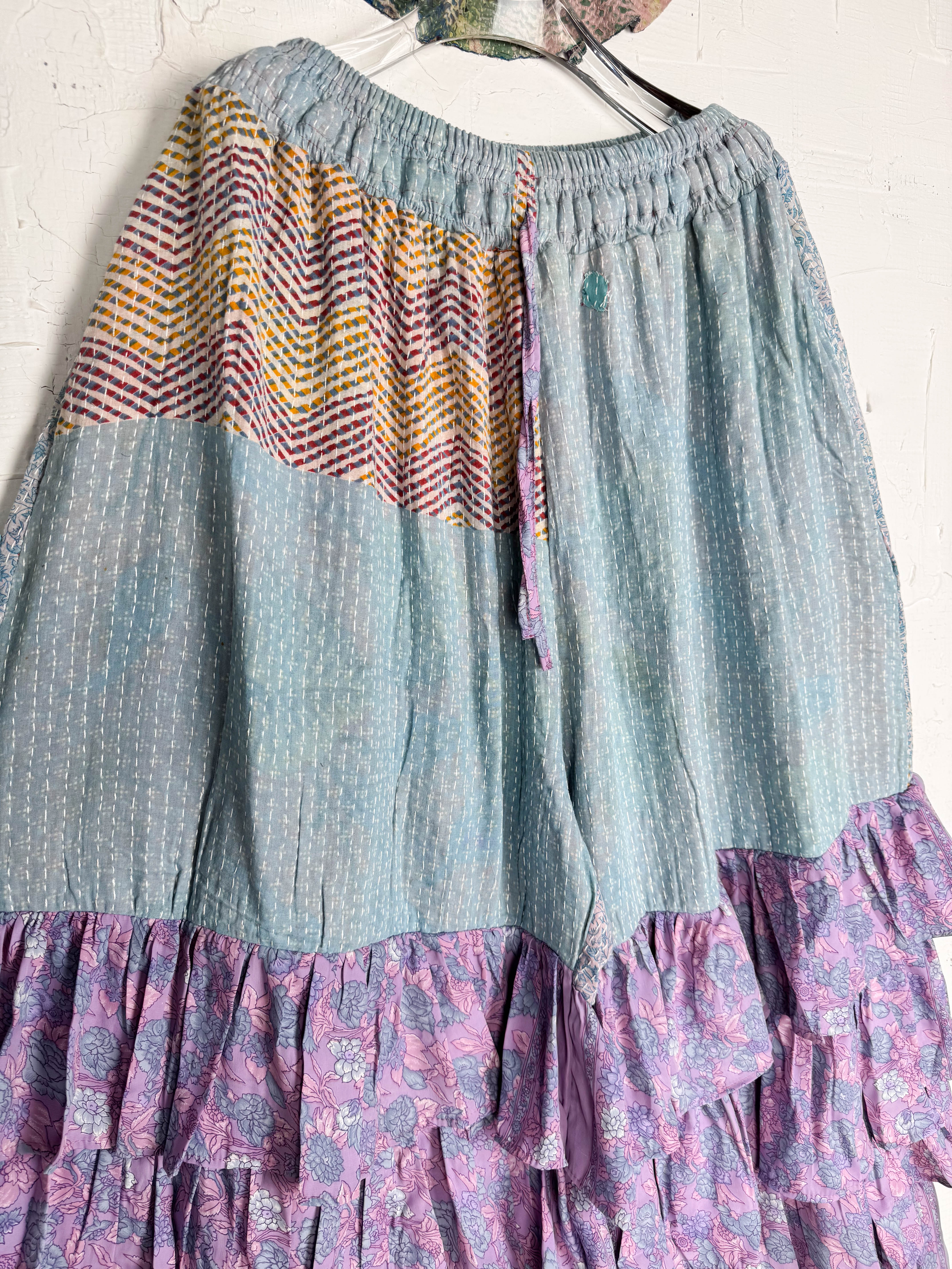 Bohemian silk frill pants party - Love Protect Sustain