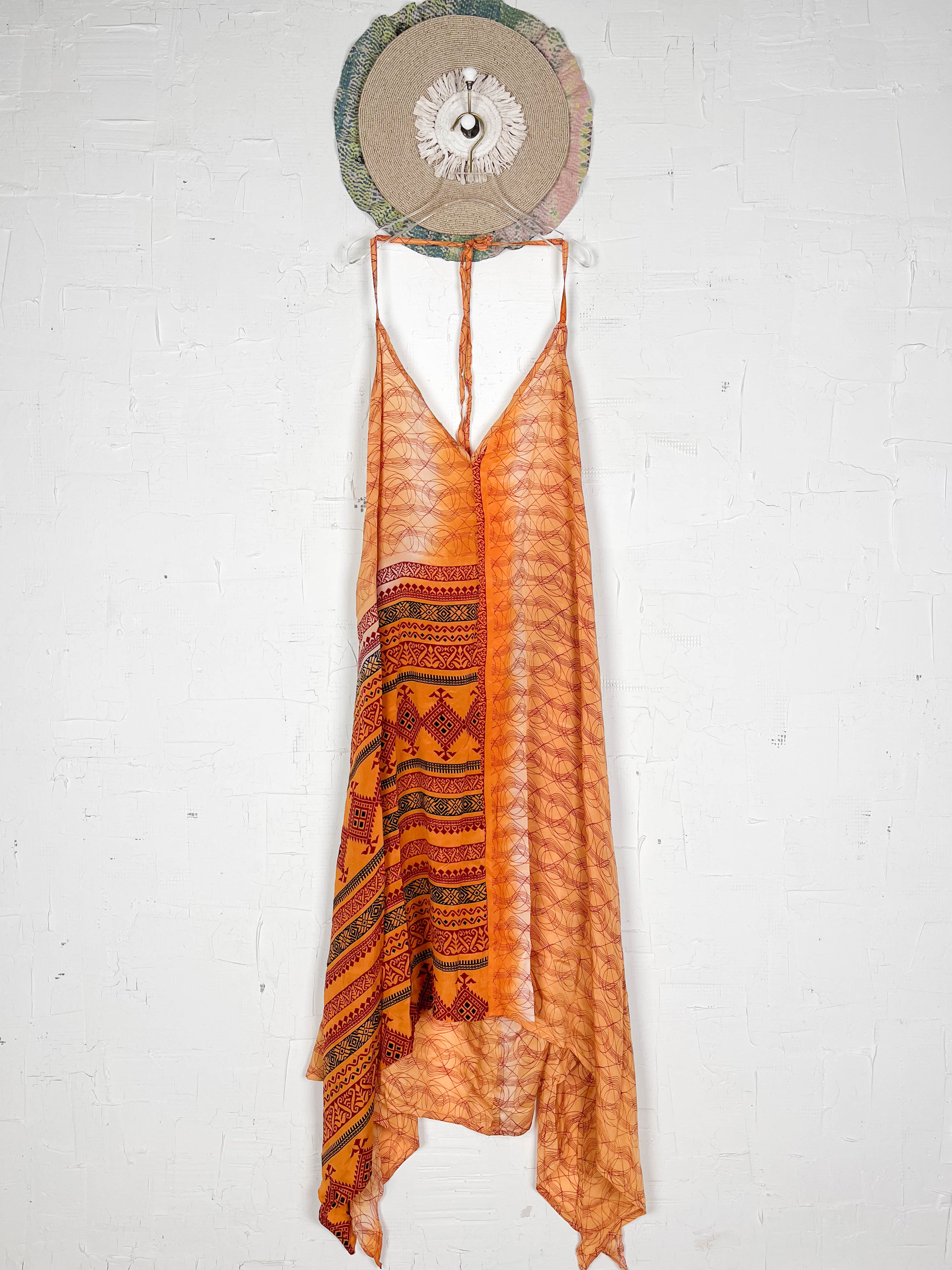 Bohemian silk halter dress - Love Protect Sustain