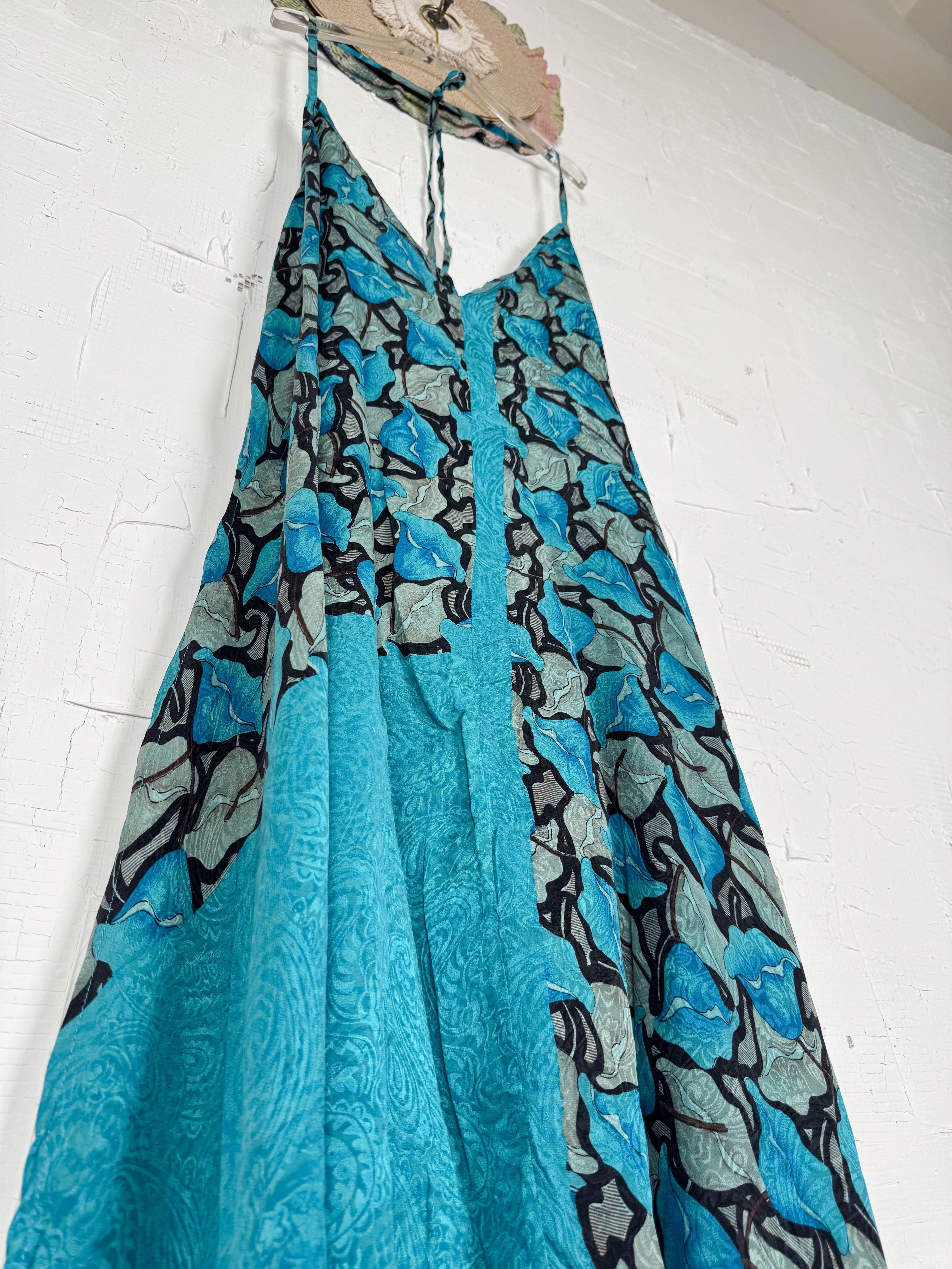 Bohemian silk halter dress - Love Protect Sustain