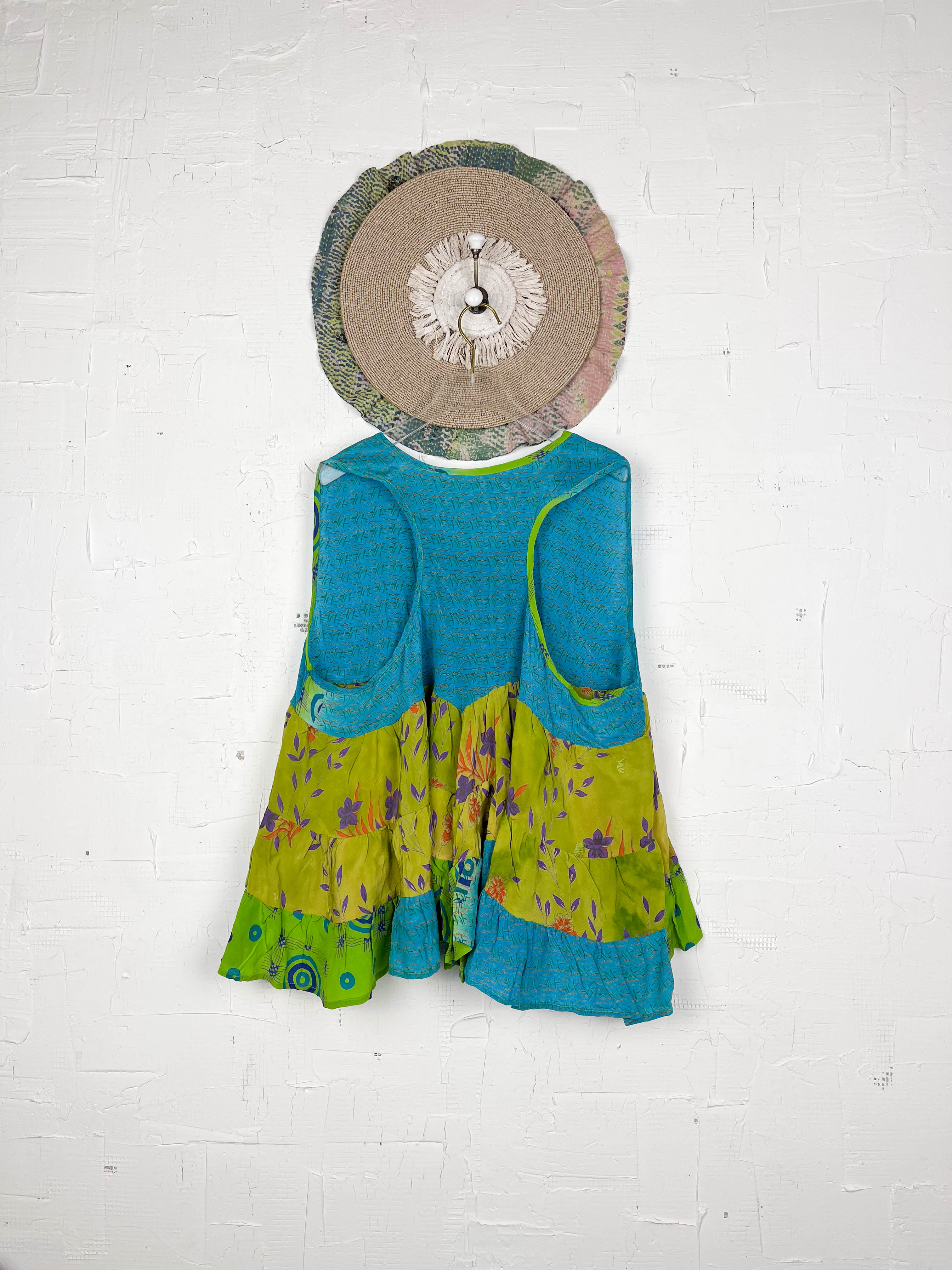 Boho silk patchwork top - Love Protect Sustain