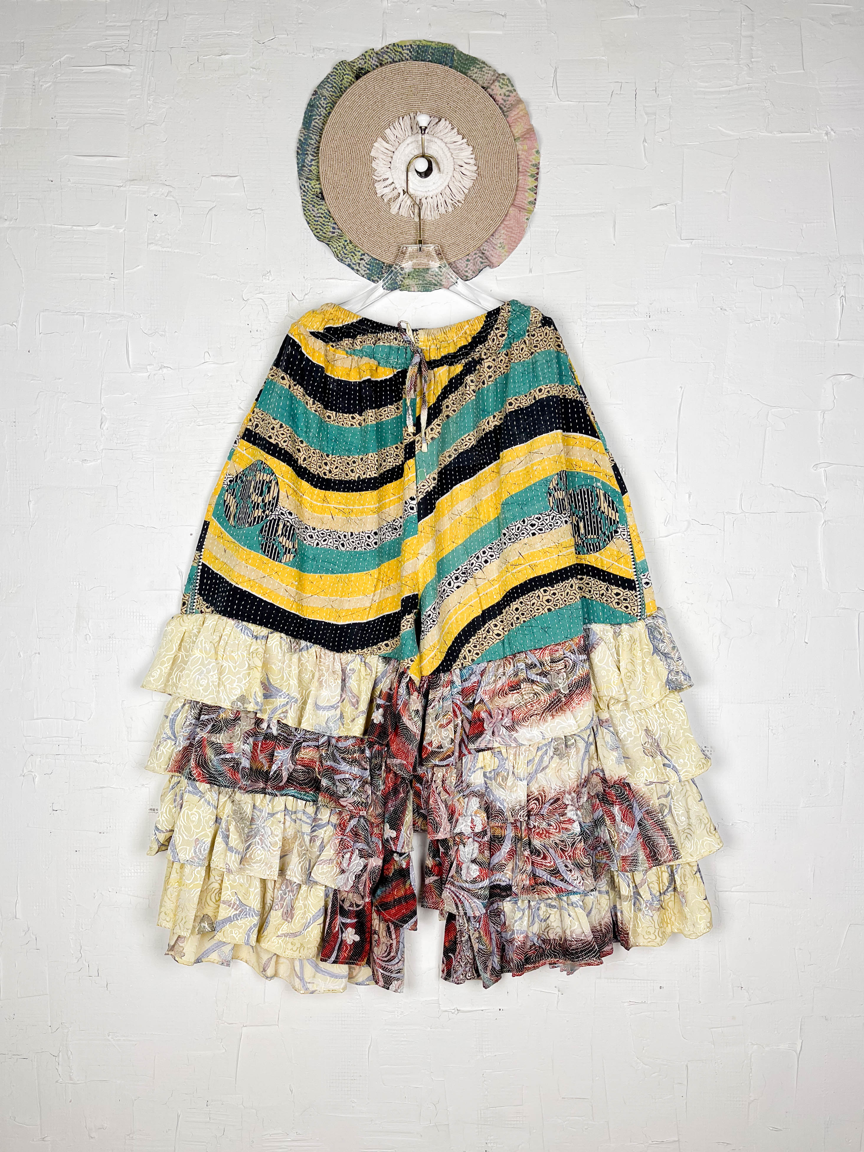 Colorful Kantha Frill Pants - Love Protect Sustain