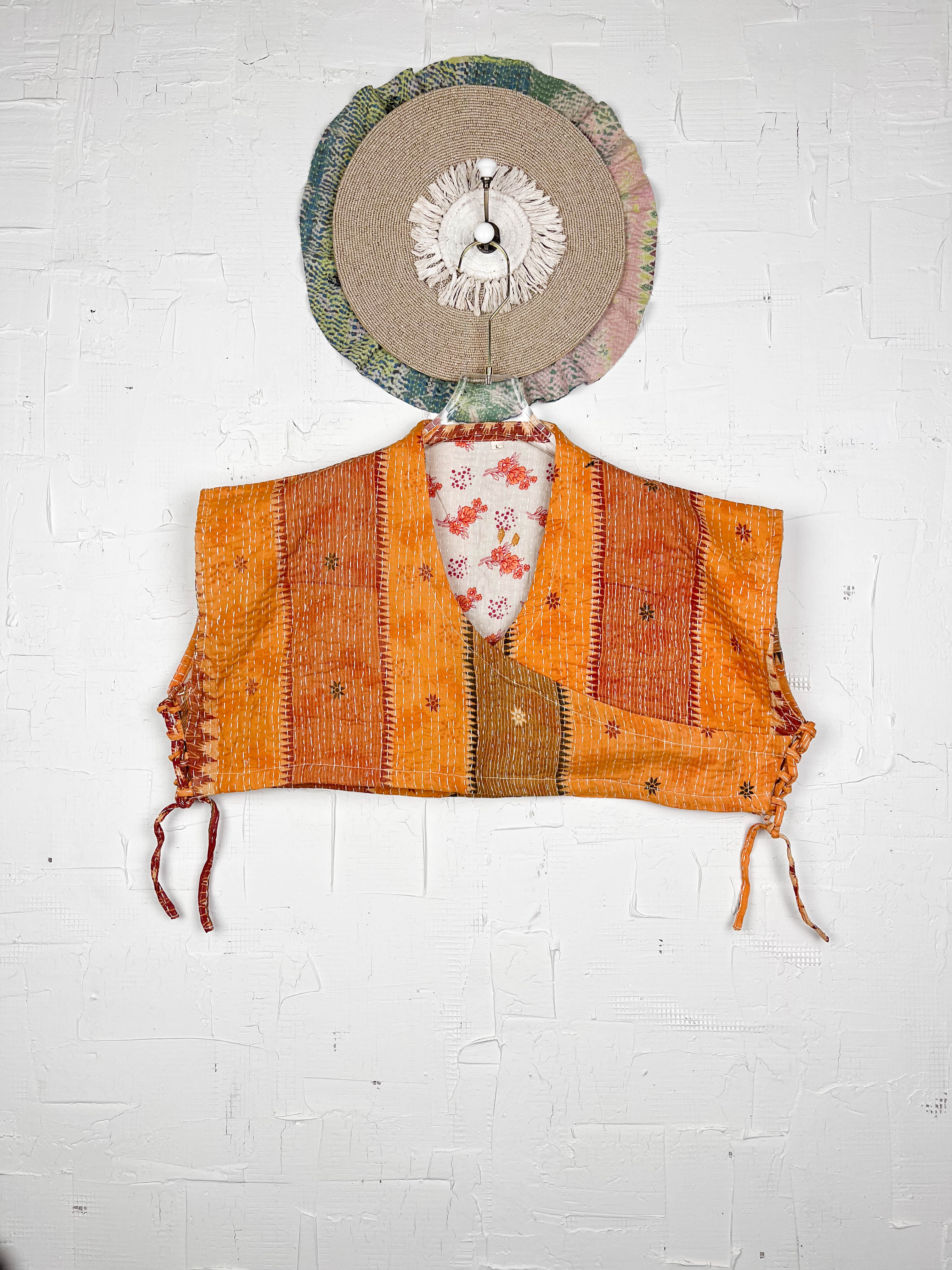 Crop kantha top - Love Protect Sustain