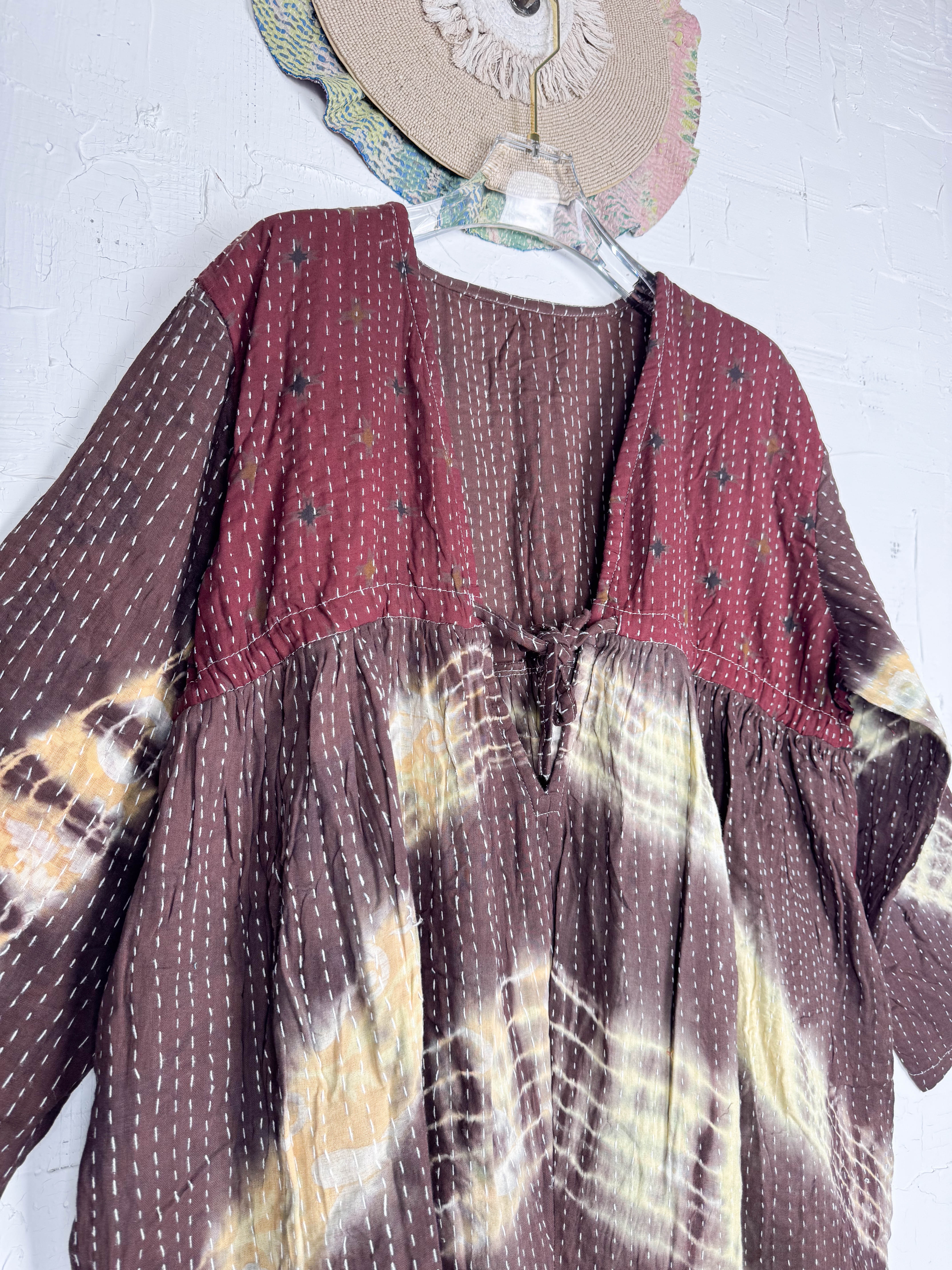 Cropped Kantha jumpsuit - Love Protect Sustain