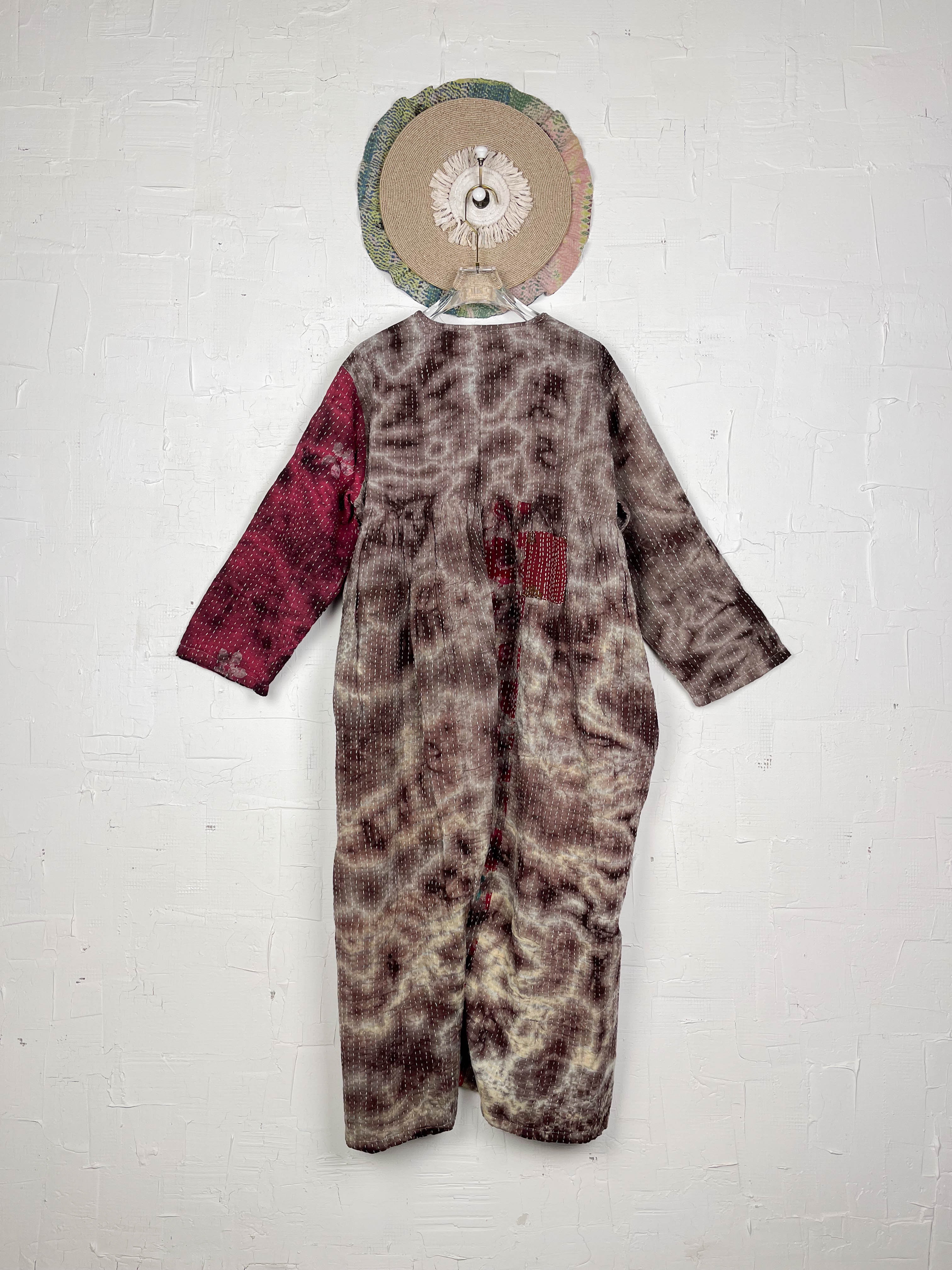 Cropped Leg Kantha jumpsuit - Love Protect Sustain