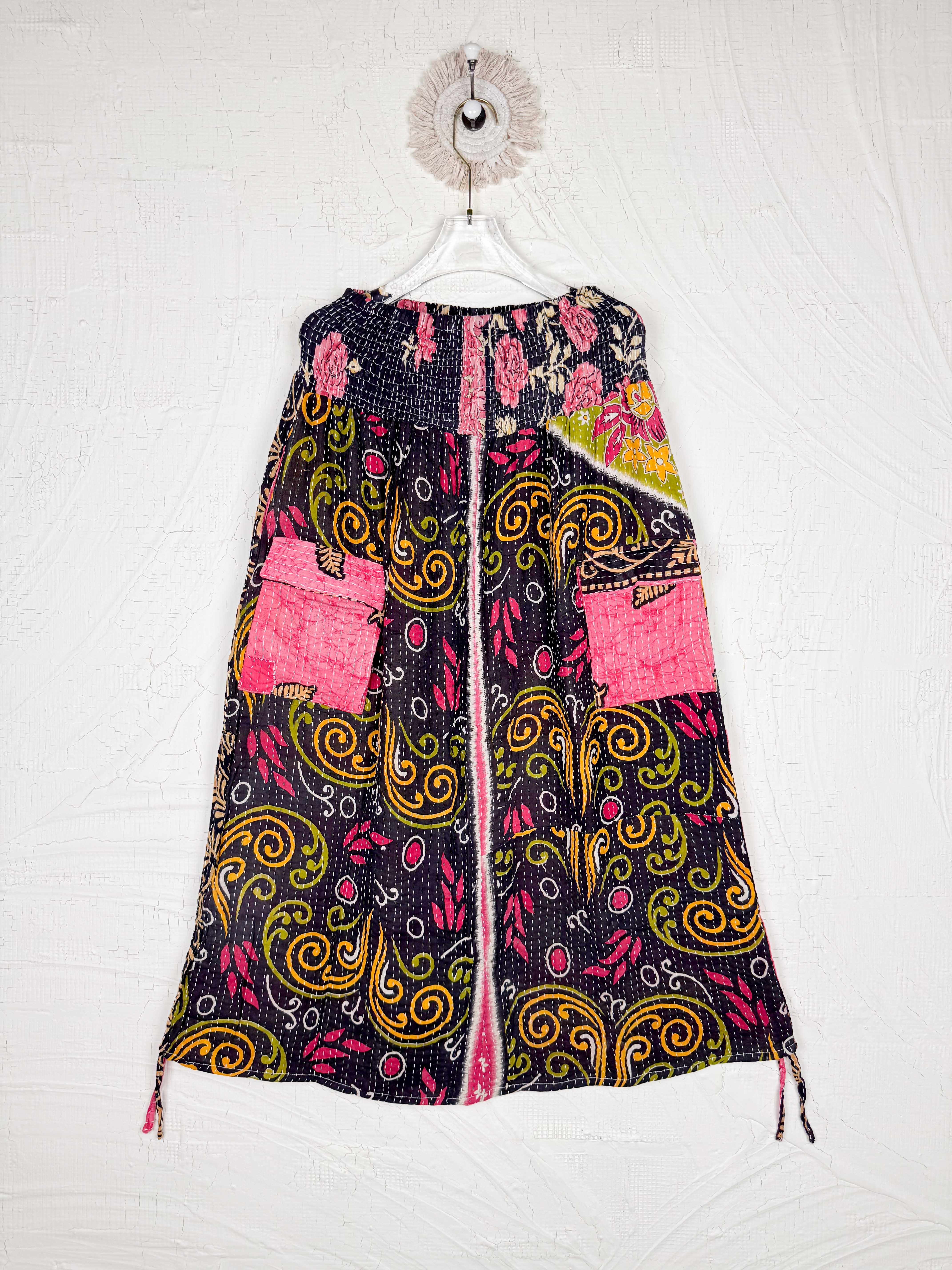 Dark kantha skirt - Love Protect Sustain