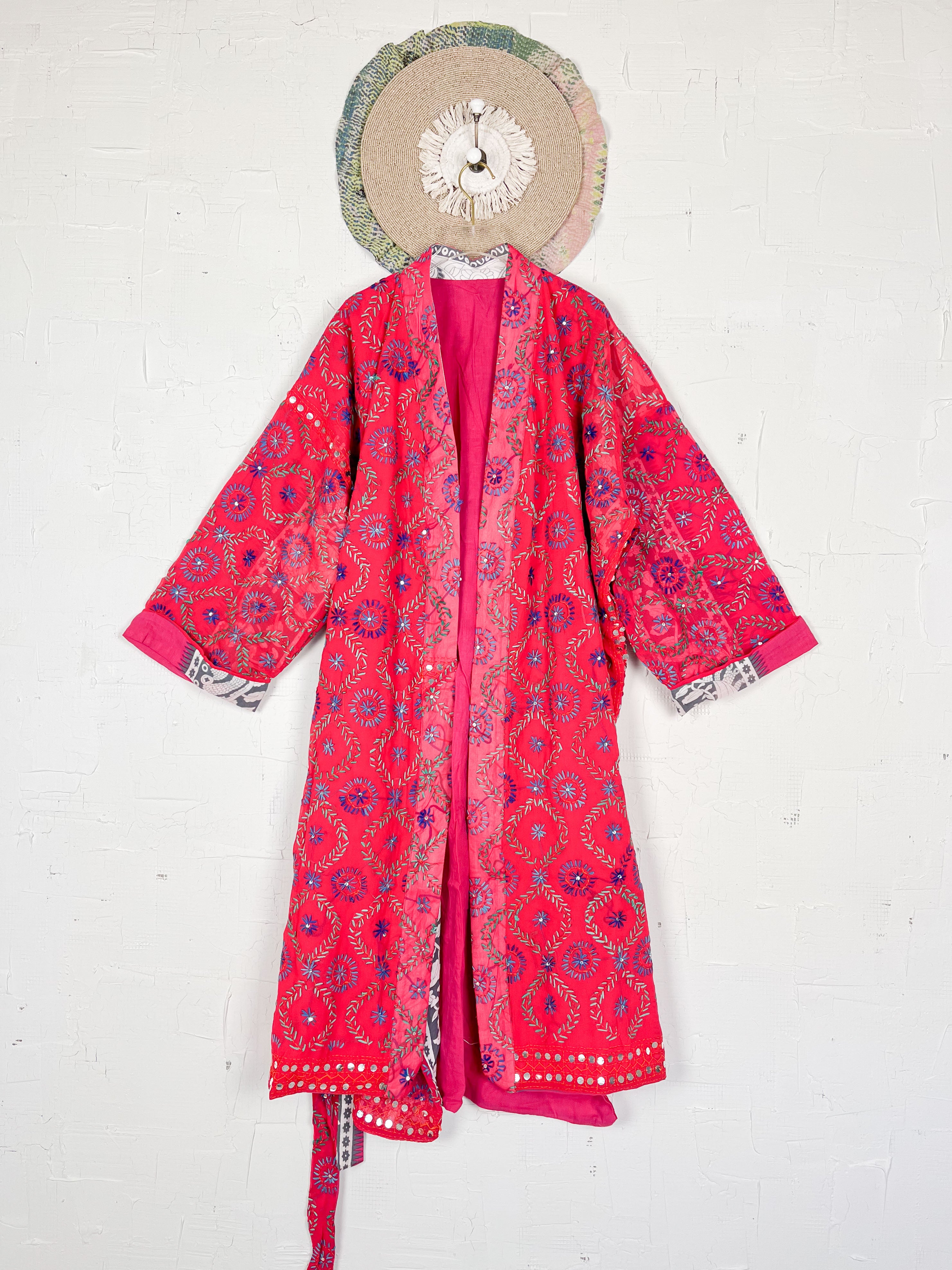 Embroidered kimono - Love Protect Sustain