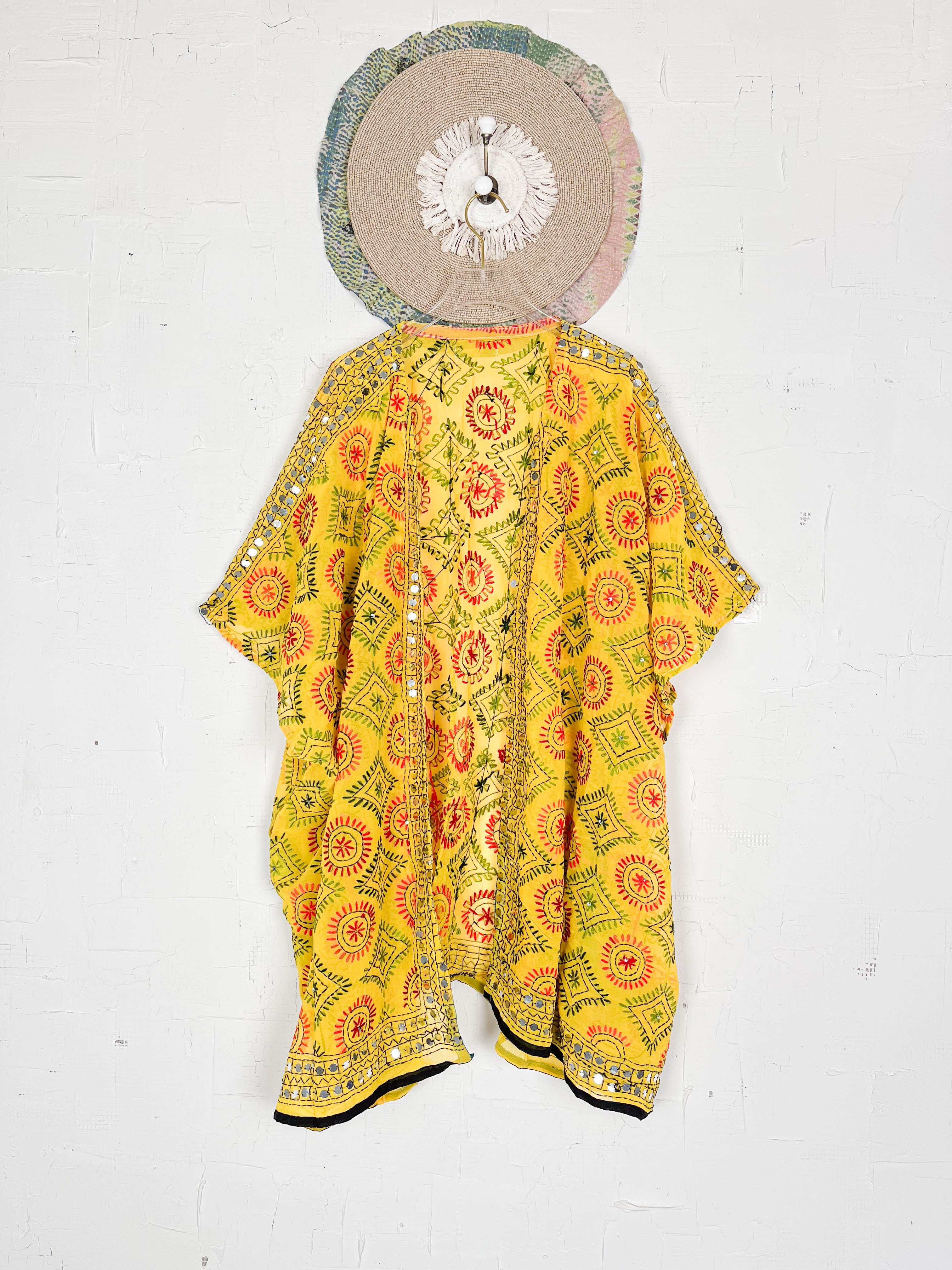 Embroidered sheer robe - Love Protect Sustain