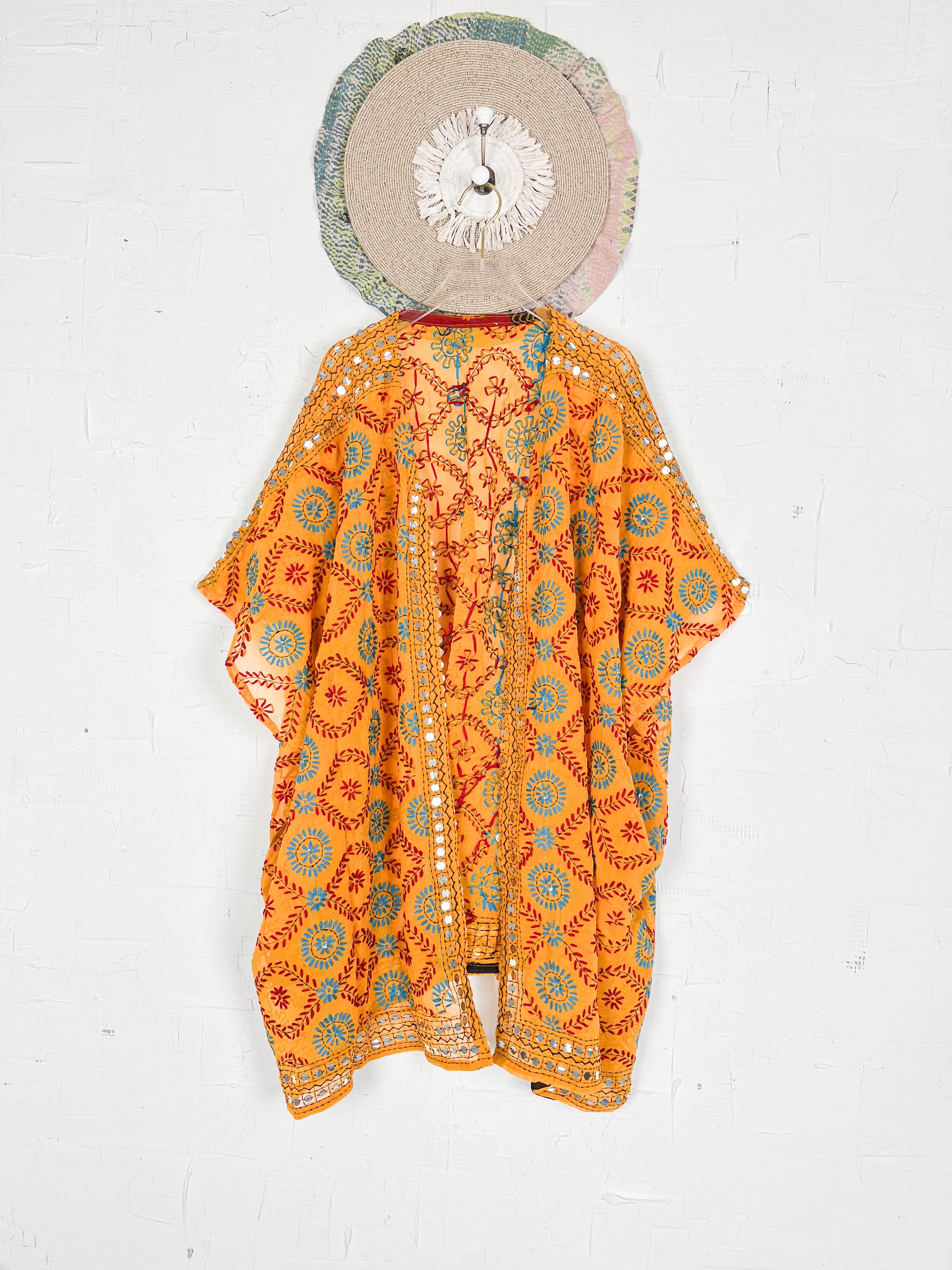 Embroidered sheer robe - Love Protect Sustain