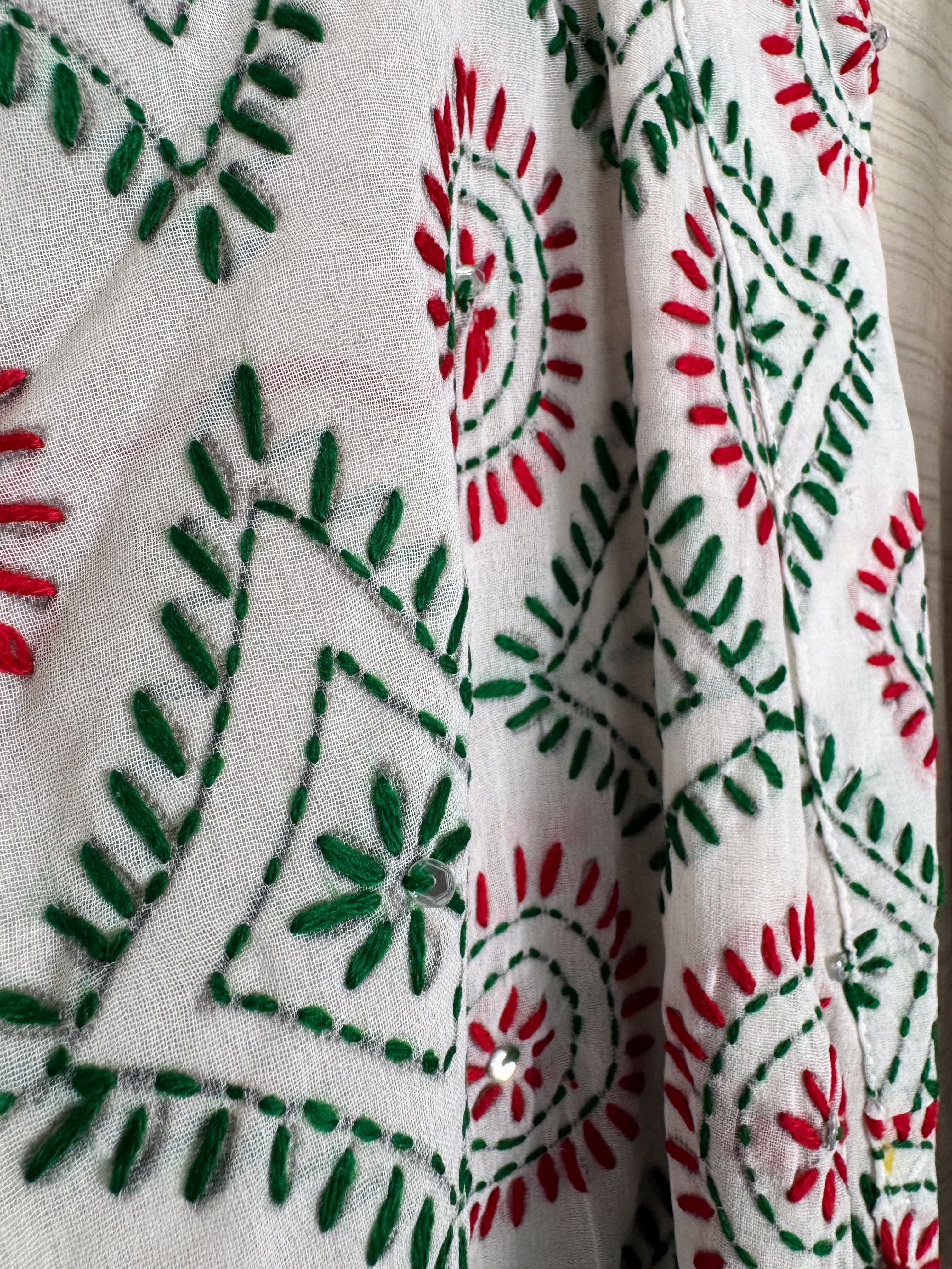 Floral Embroidered Robe - Love Protect Sustain