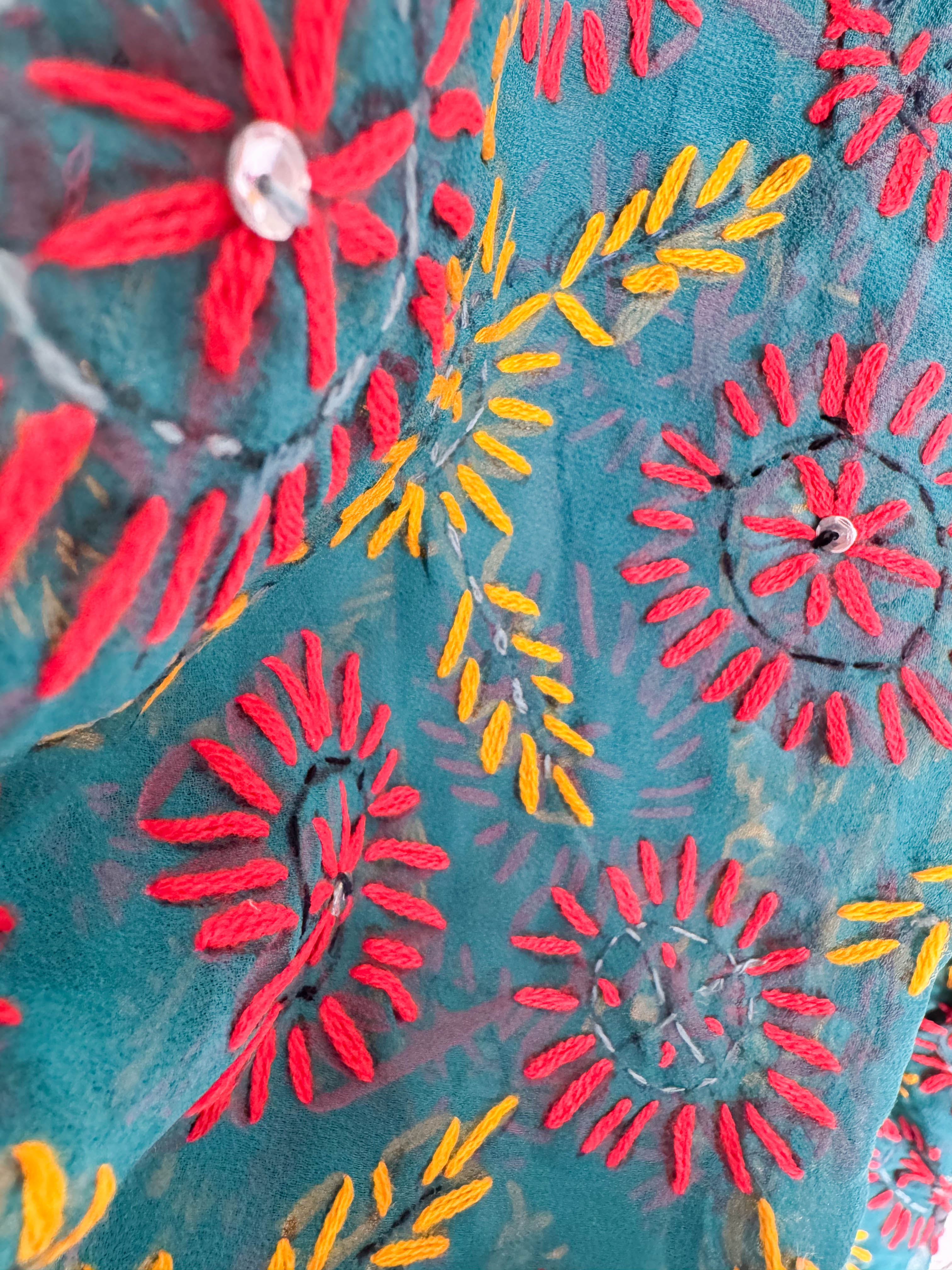 Floral Embroidery Robe - Love Protect Sustain