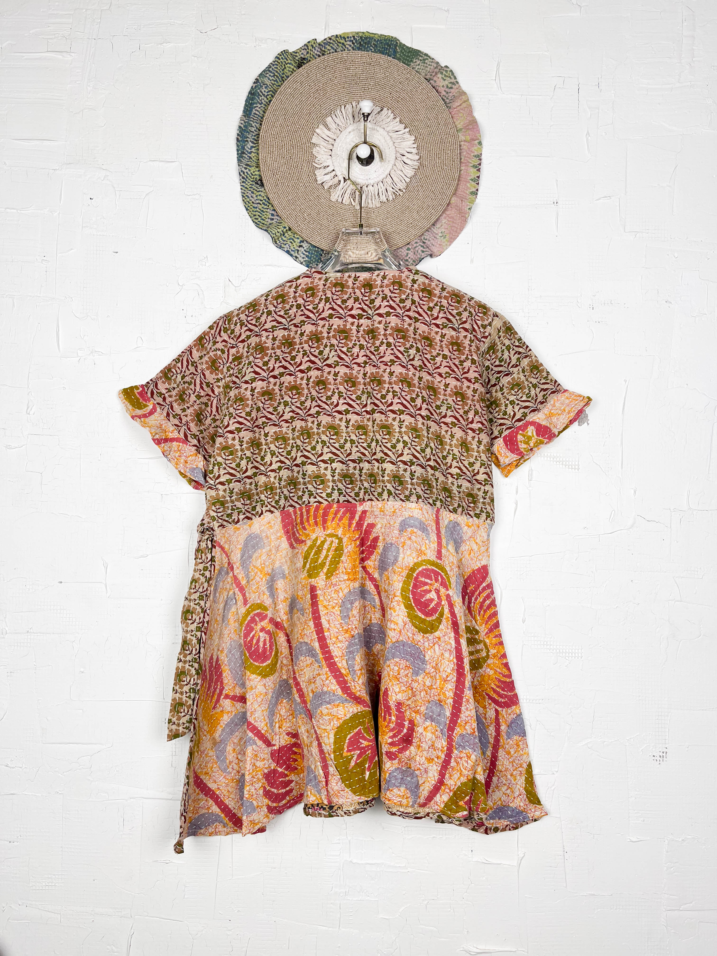 Floral Kantha Wrap Dress - Love Protect Sustain