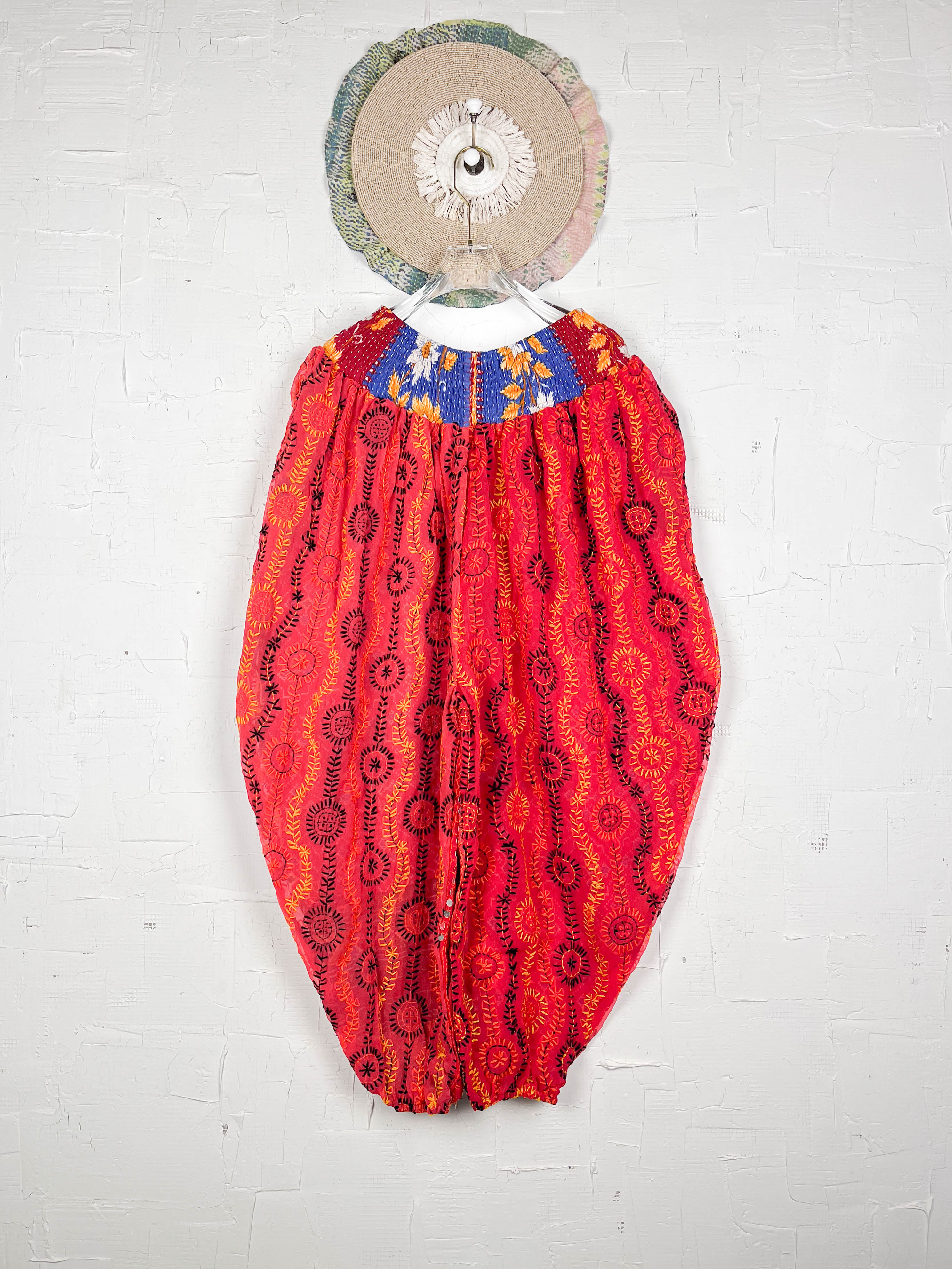 Floral embroidered free size pants- Love Protect Sustain