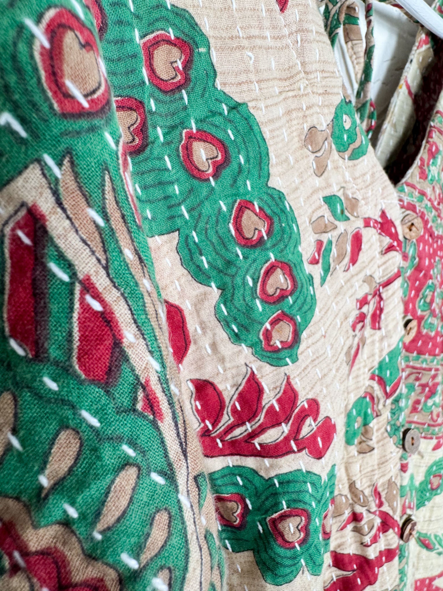 Flowy cotton Kantha jumper - Love Protect Sustain