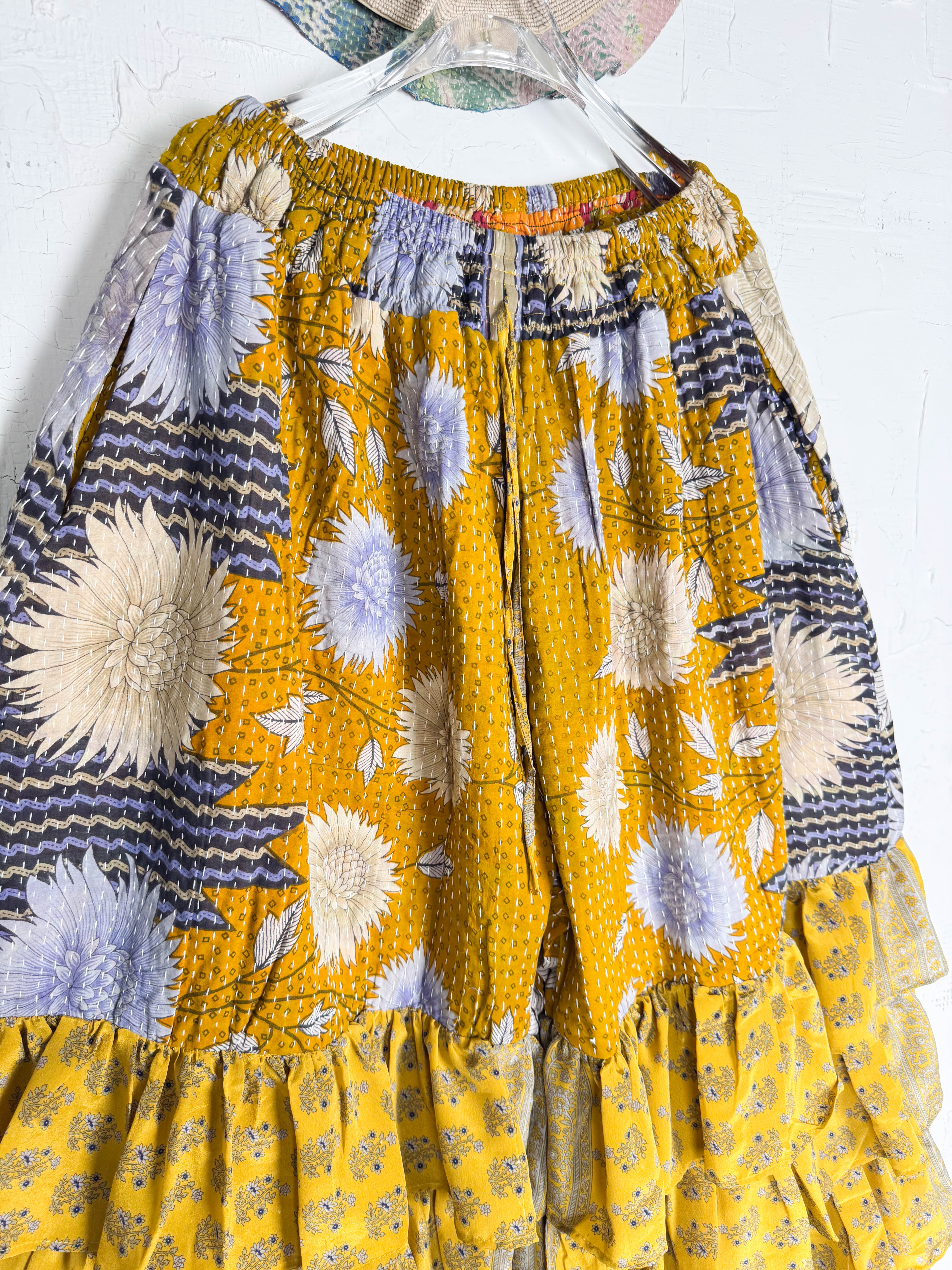 Functional kantha tiered pants - Love Protect Sustain