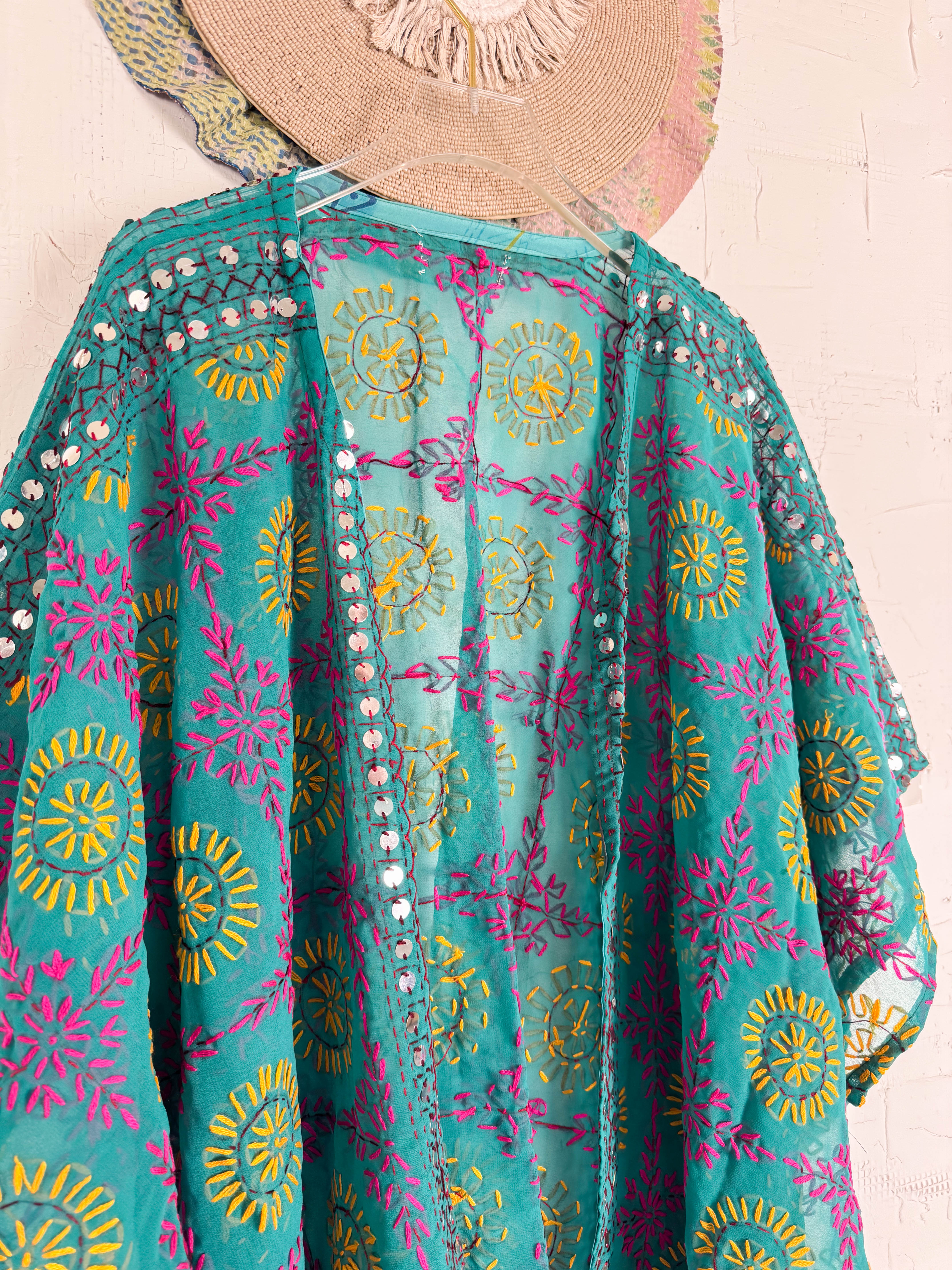 Green Floral Robe - Love Protect Sustain