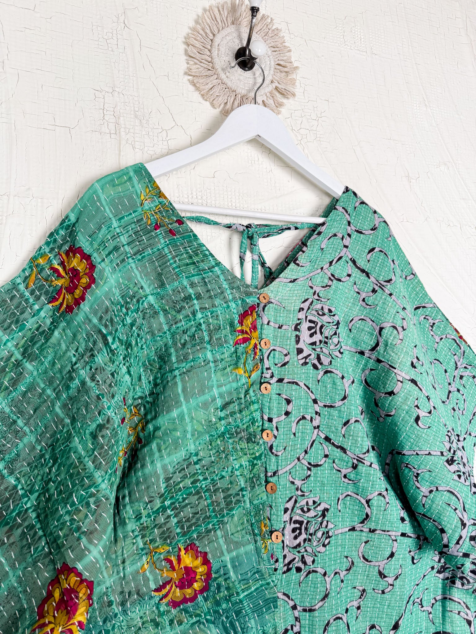 Green Kantha Jumpsuit - Love Protect Sustain