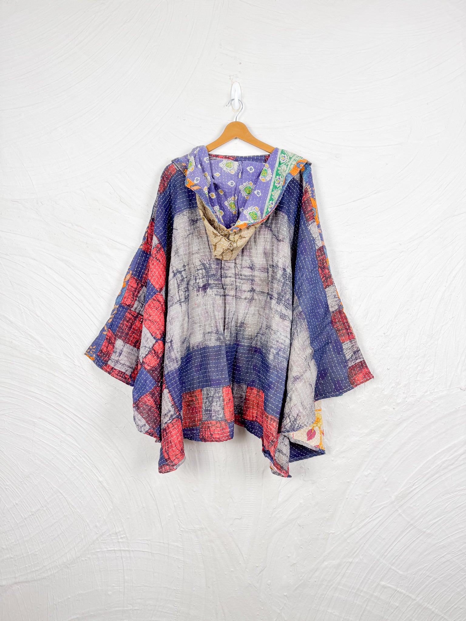 Handmade kantha poncho - Love Protect Sustain