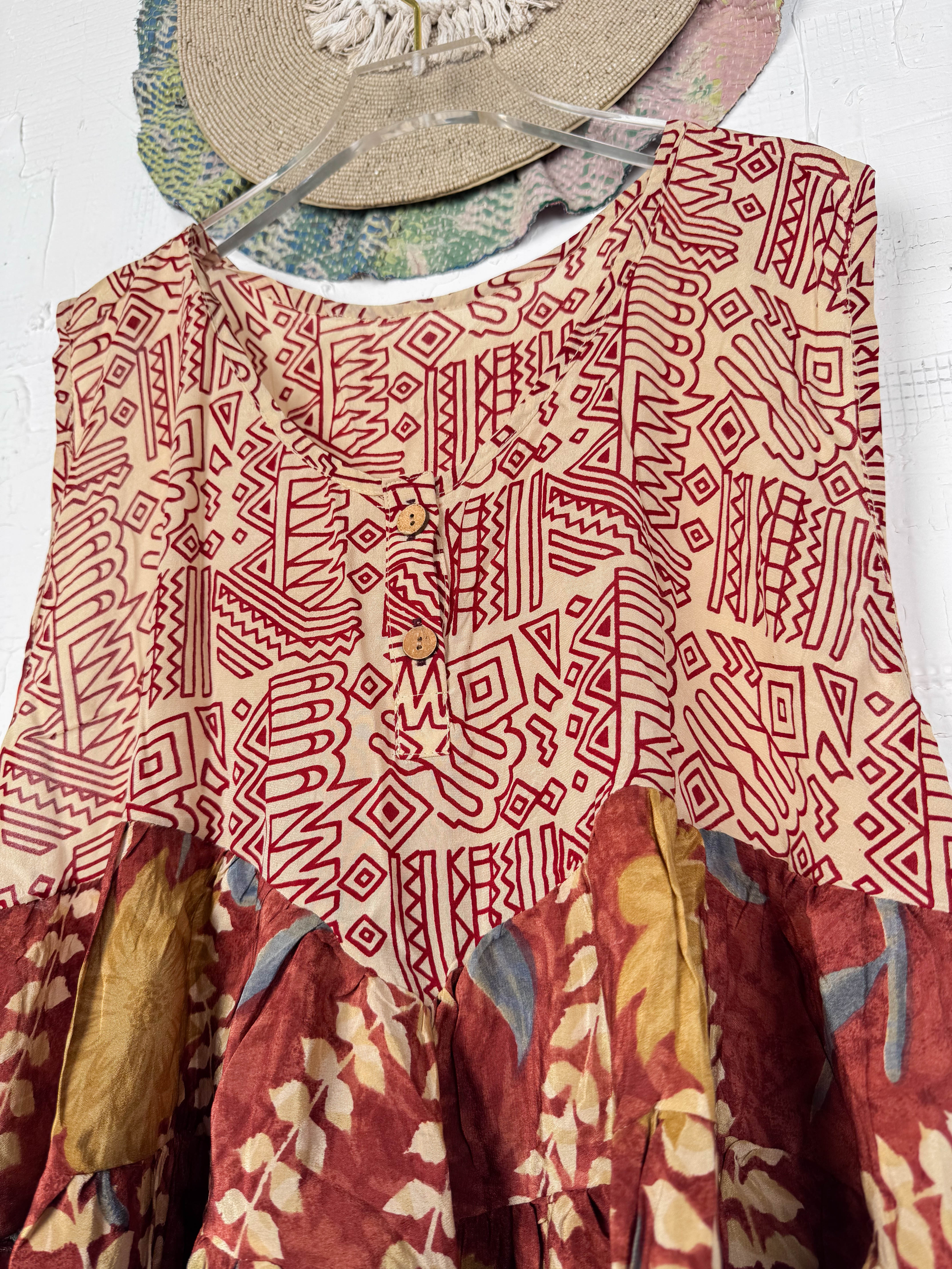 Hippie silk patchwork Top - Love Protect Sustain