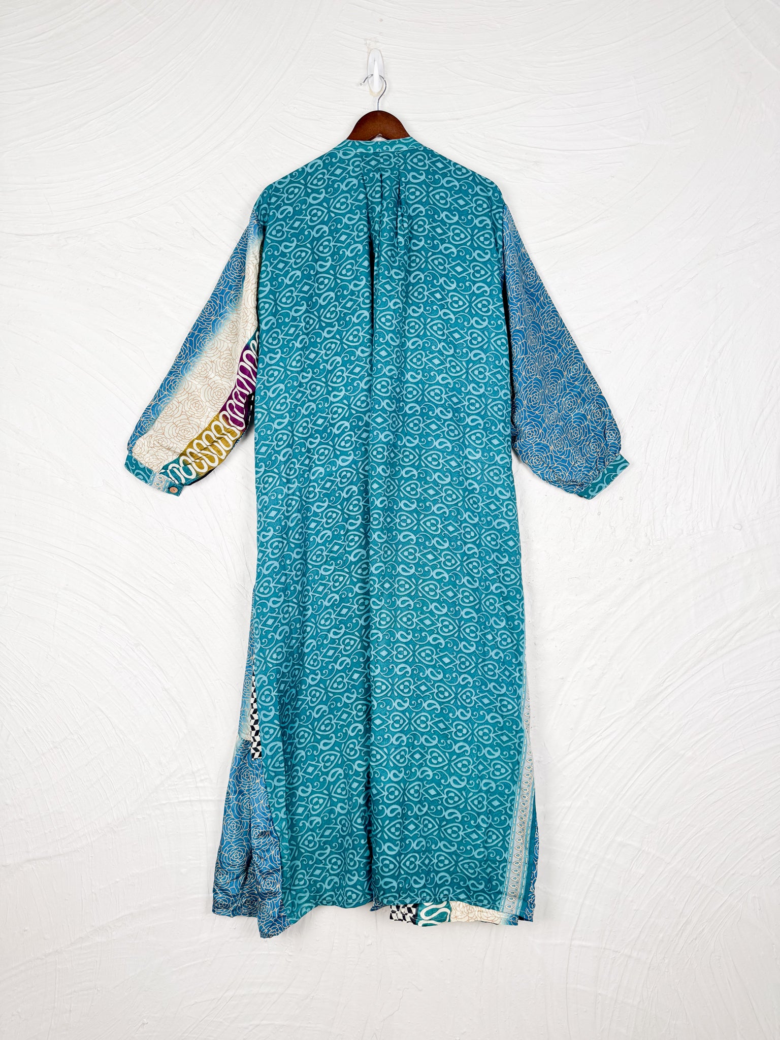 blue silk boho dress - Love Protect Sustain