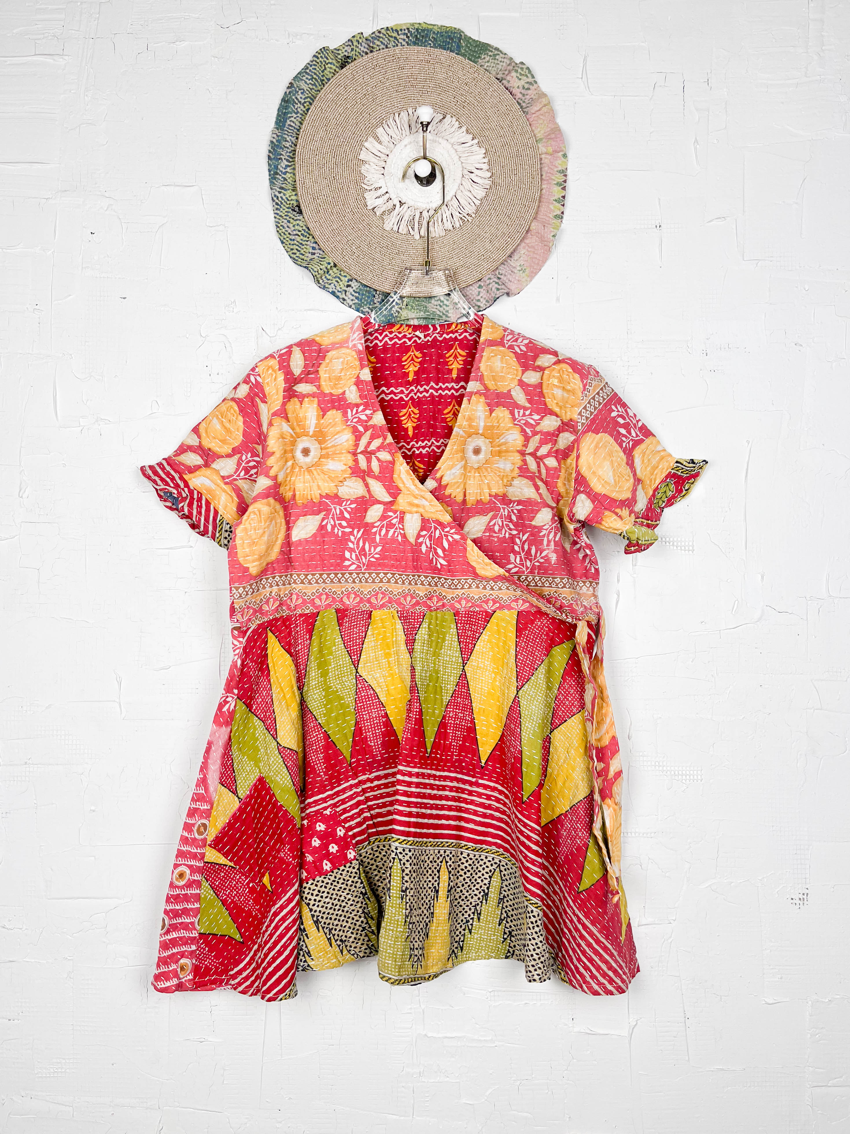 Indian print wrap dress - Love Protect Sustain