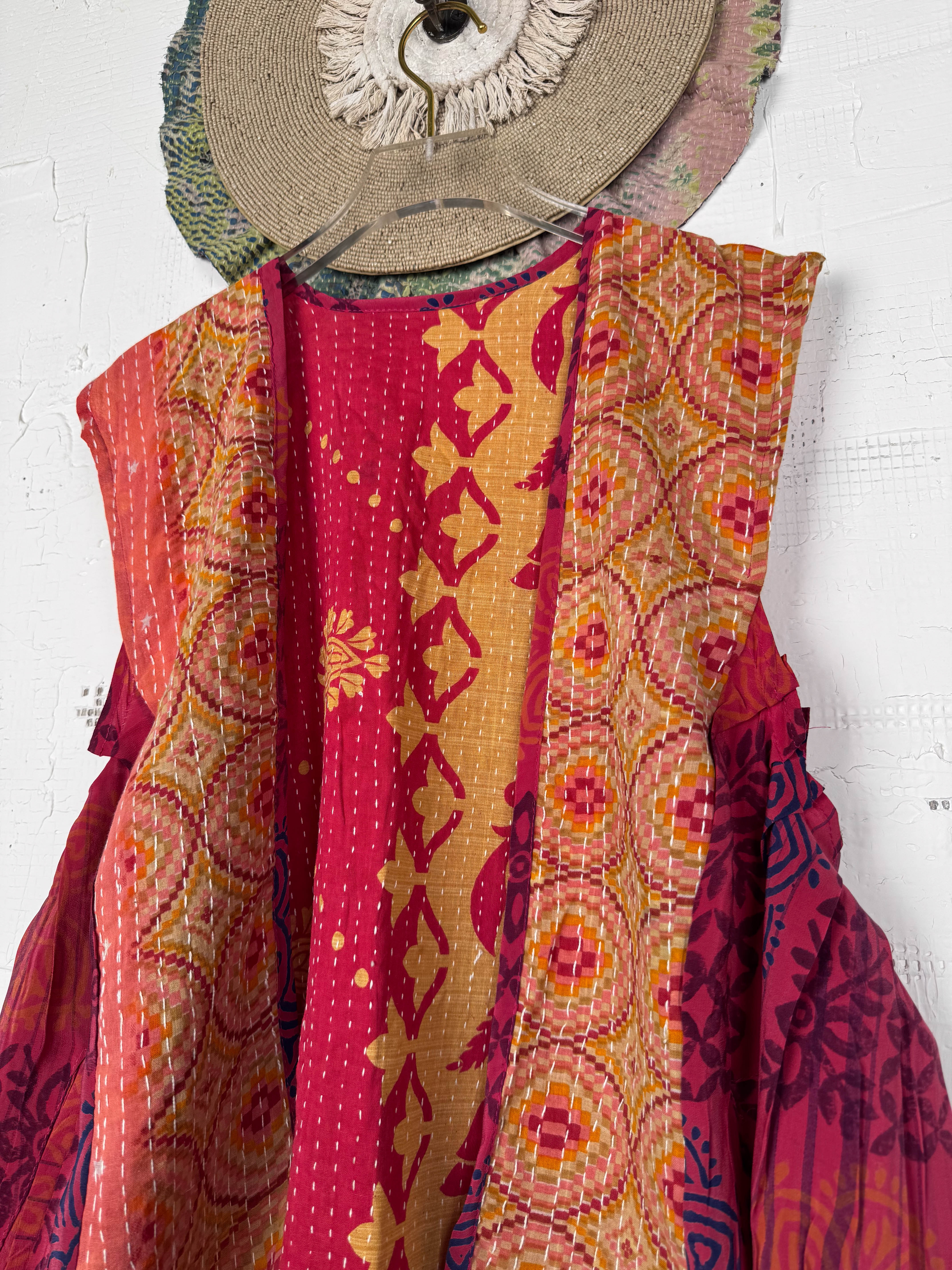 Kantha embroidered vest - Love Protect Sustain