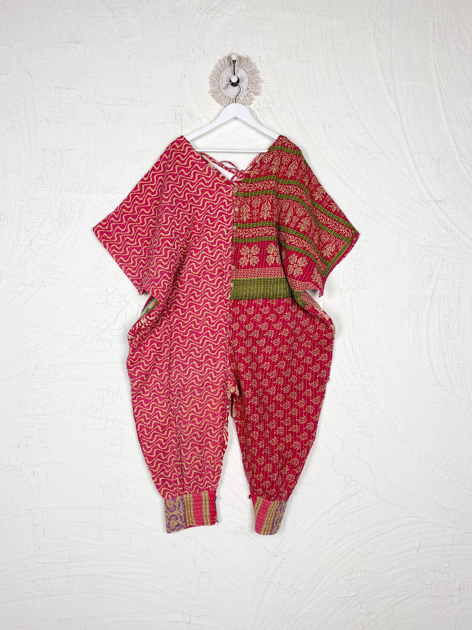 Kantha jumpsuit with pockets - Love Protect Sustain