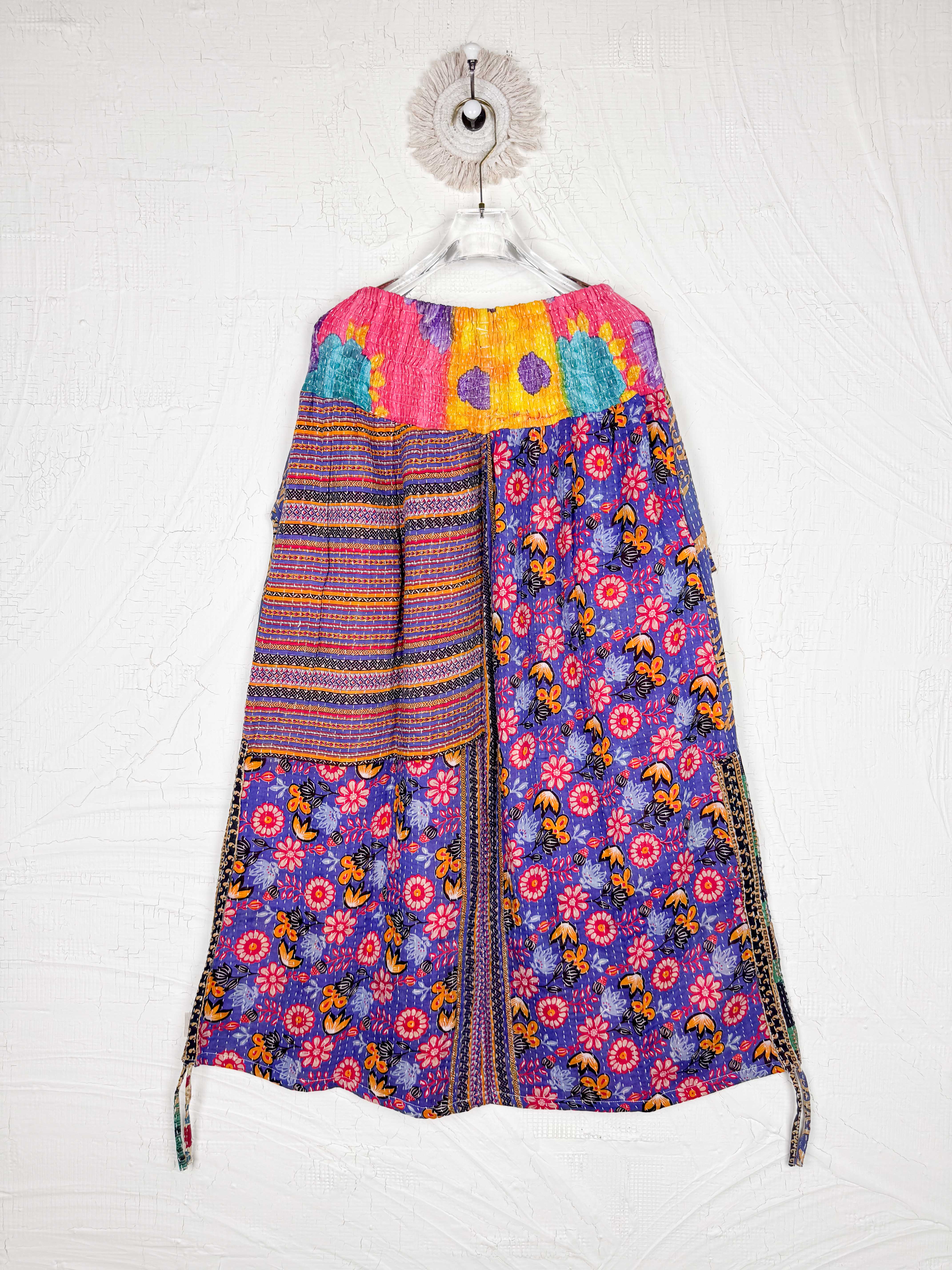 Kantha patchwork maxi skirt - Love Protect Sustain