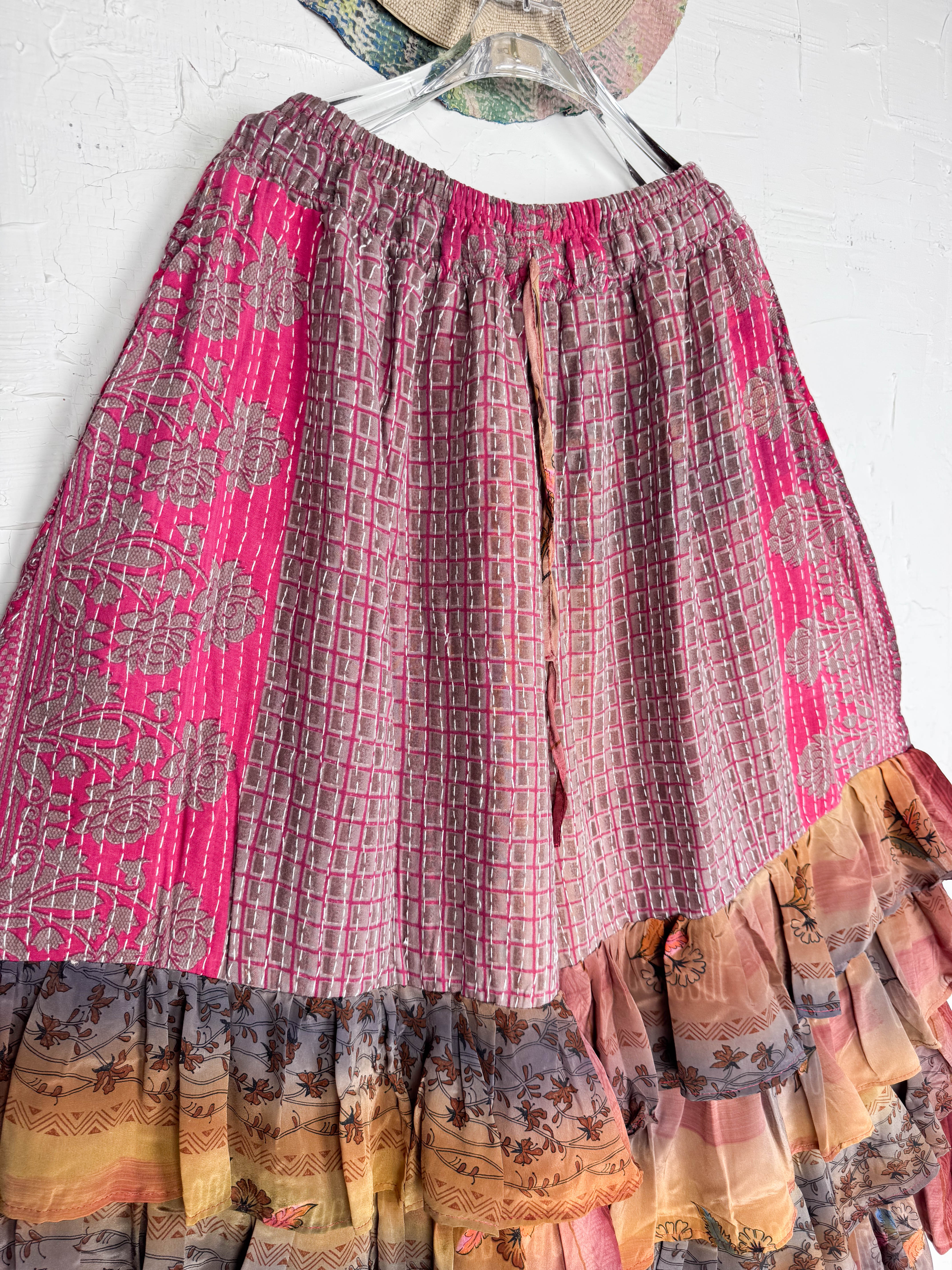 Kantha silk frill pants - Love Protect Sustain