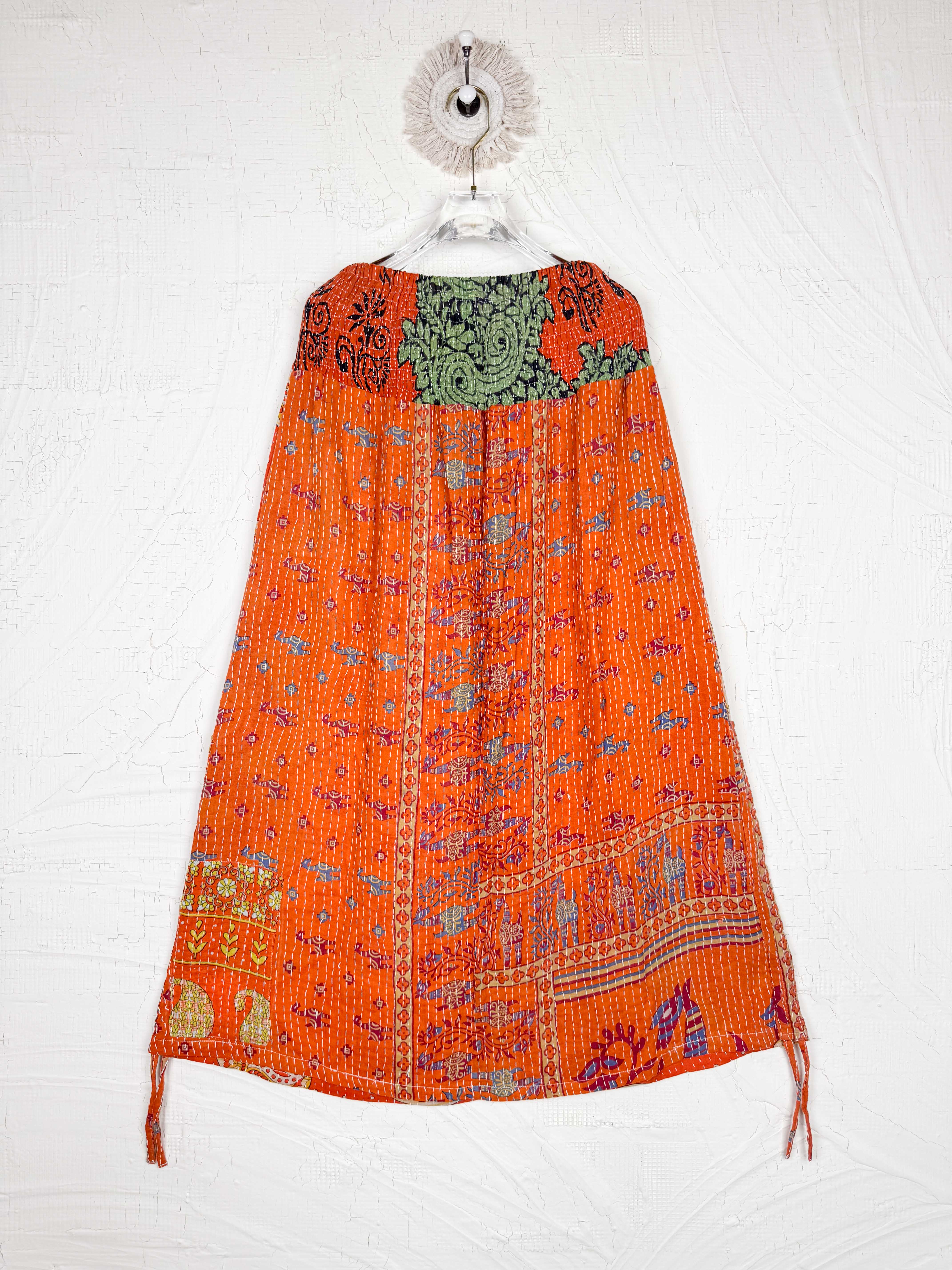 Kantha skirt with paisley - Love Protect Sustain