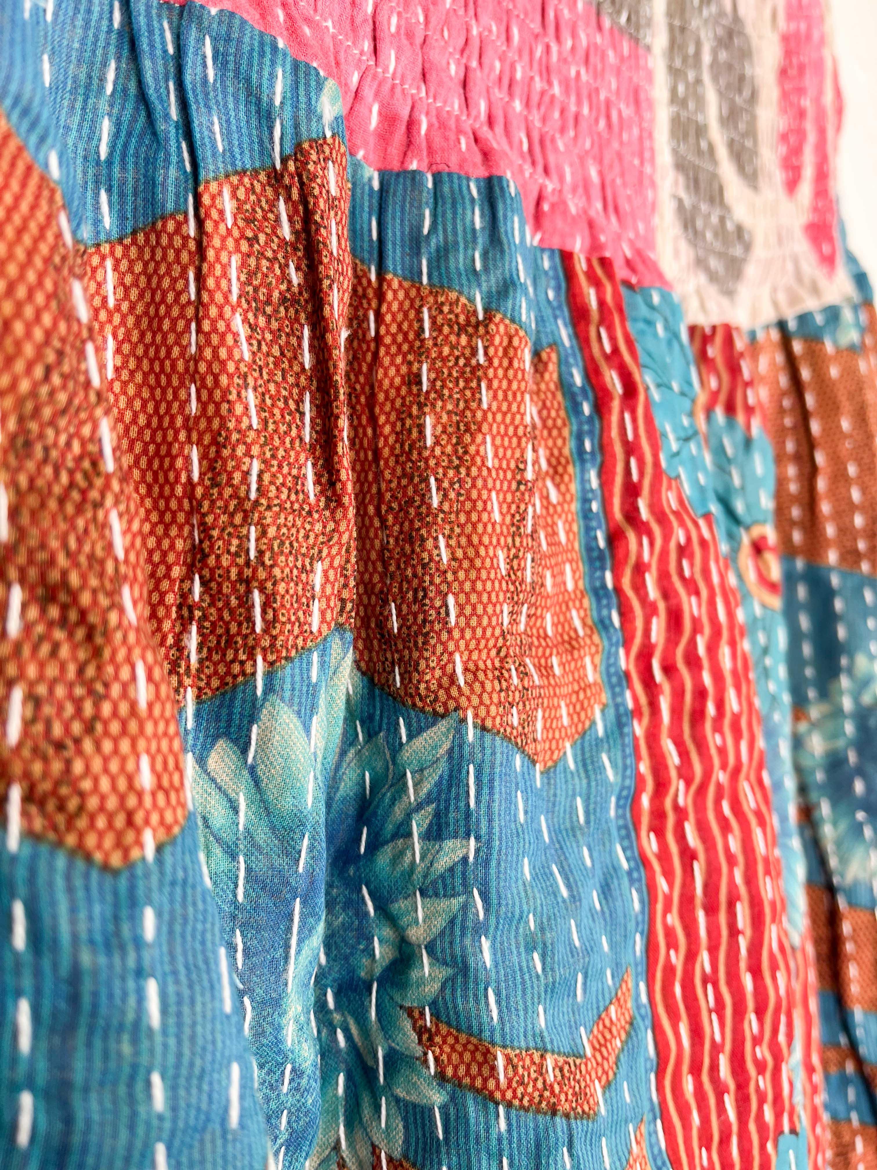 Kantha skirt with paisley - Love Protect Sustain