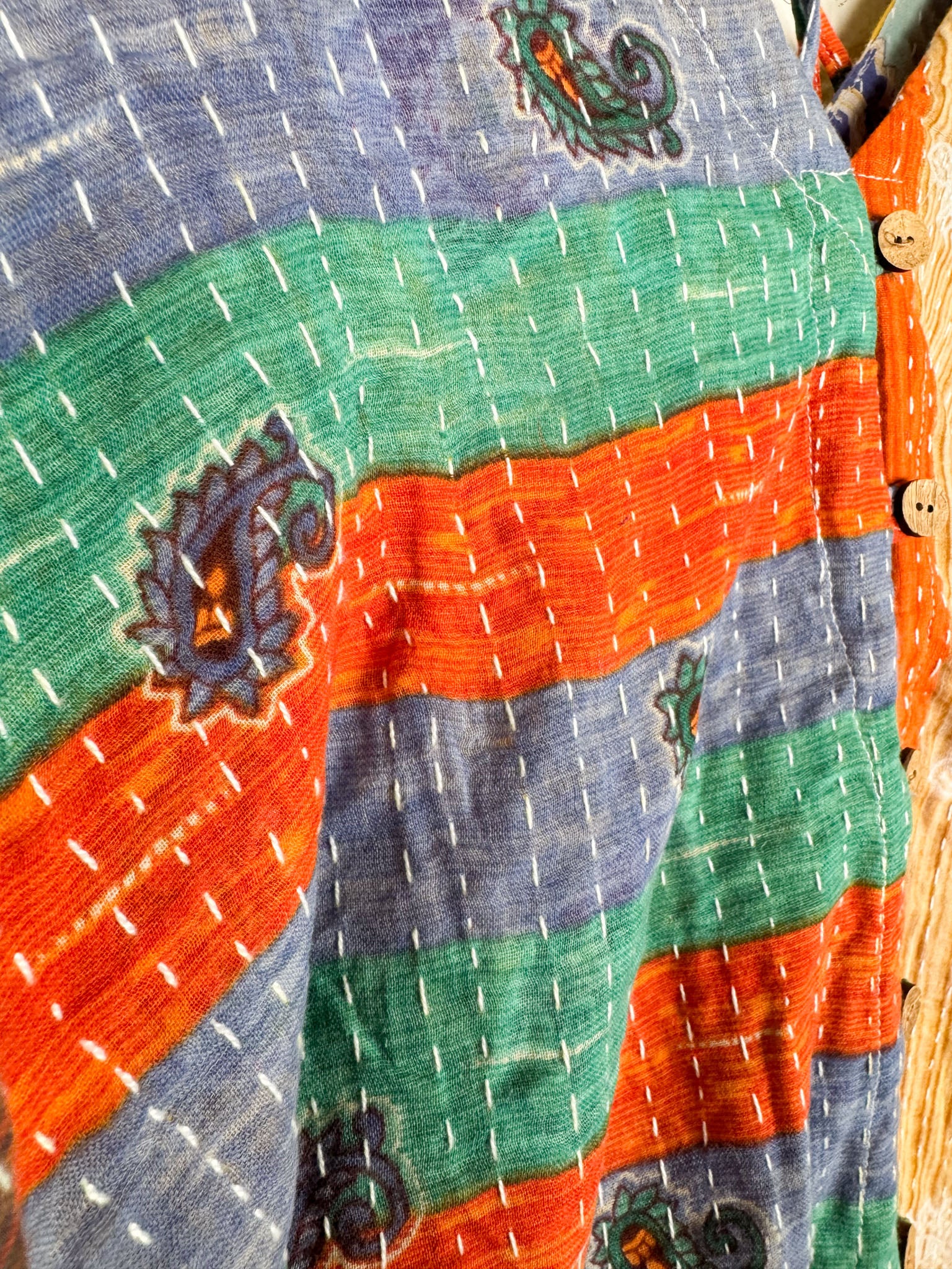 Kantha stitch bohemian overalls - Love Protect Sustain