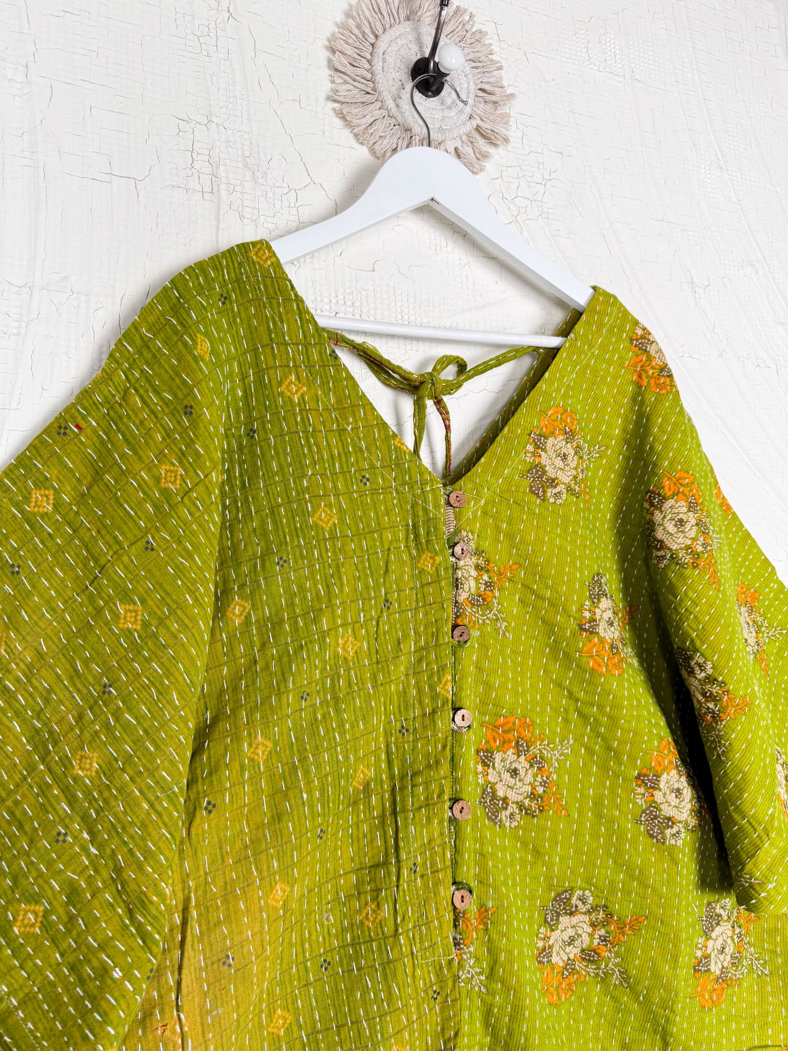 Kantha stitch bohemian overalls - Love Protect Sustain