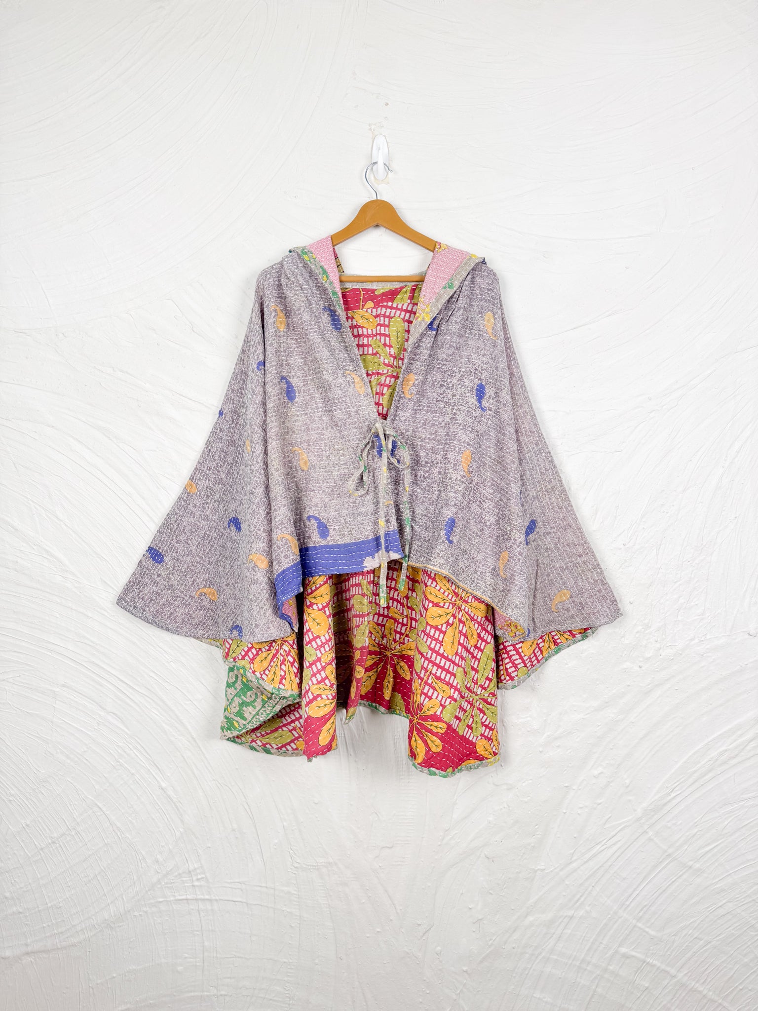 Layering kantha poncho - Love Protect Sustain