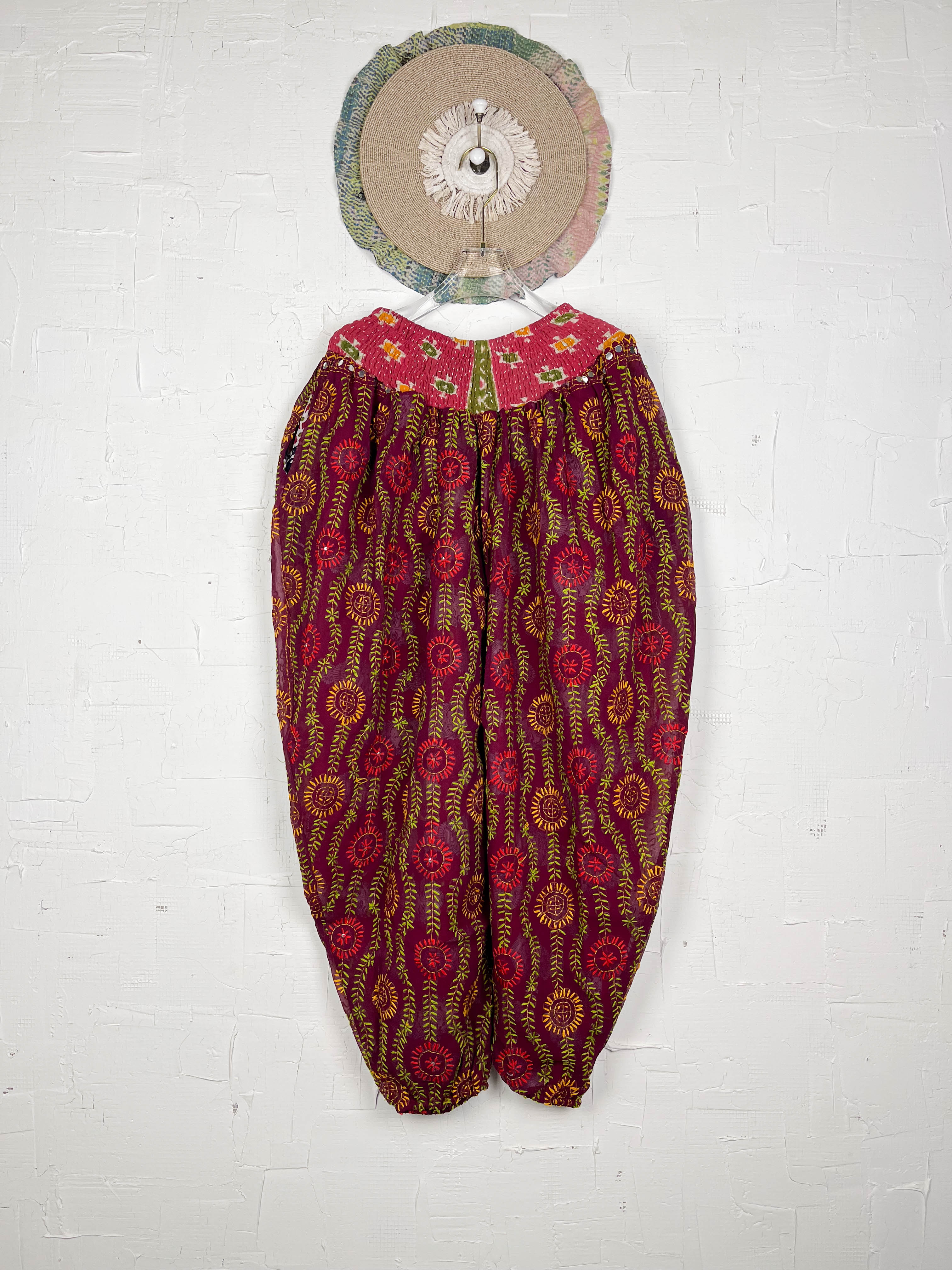 Light weight embroidered pants for travel - Love Protect Sustain 